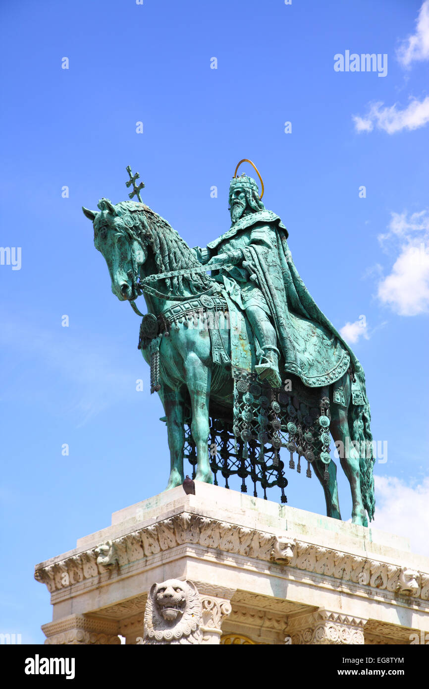 Statua di Santo Stefano a Budapest, Ungheria Foto Stock