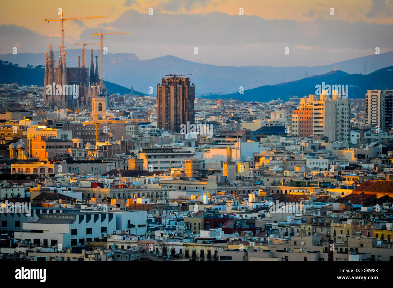 Panoramica di Barcellona Spagna Foto Stock