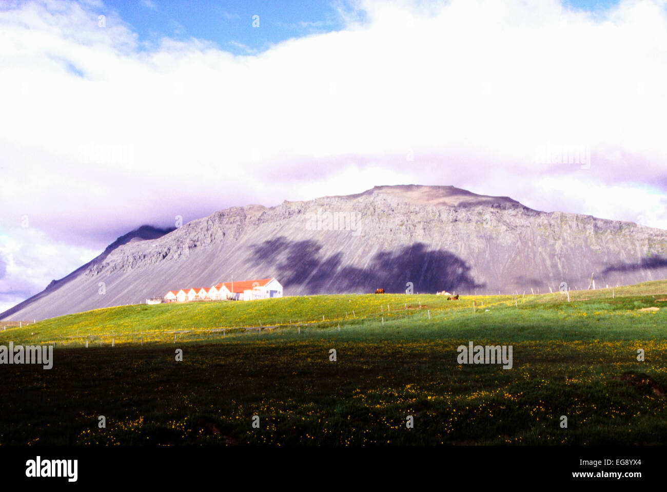 Gli scenari contrastanti in Islanda Foto Stock