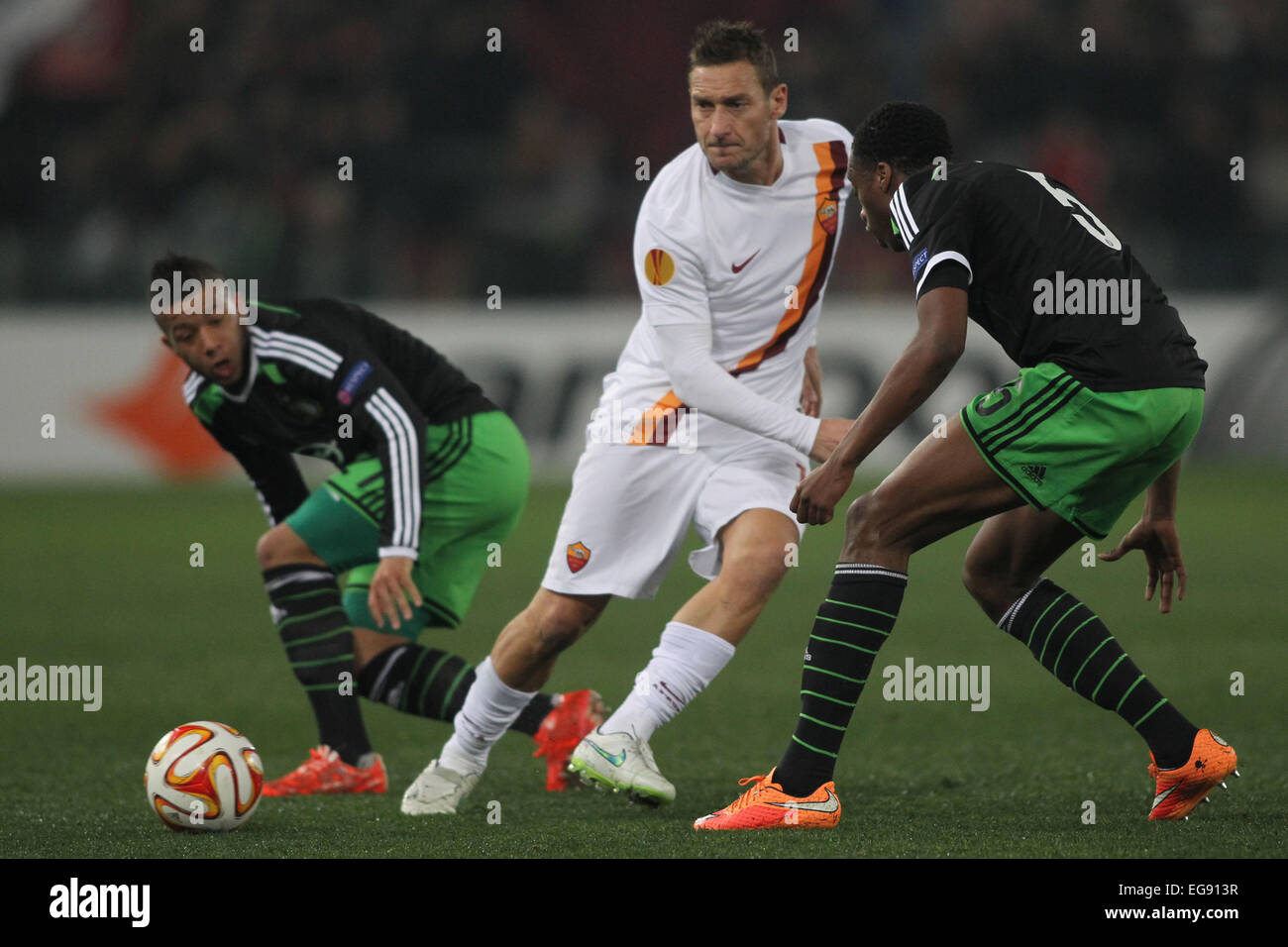 Roma, Italia. Il 19 febbraio, 2015. Calcio: EUROPA LEAGUE Roma vs Feyenoord, in stadio olimpico nella città di Roma, Italia. Credito: marco iacobucci/Alamy Live News Foto Stock