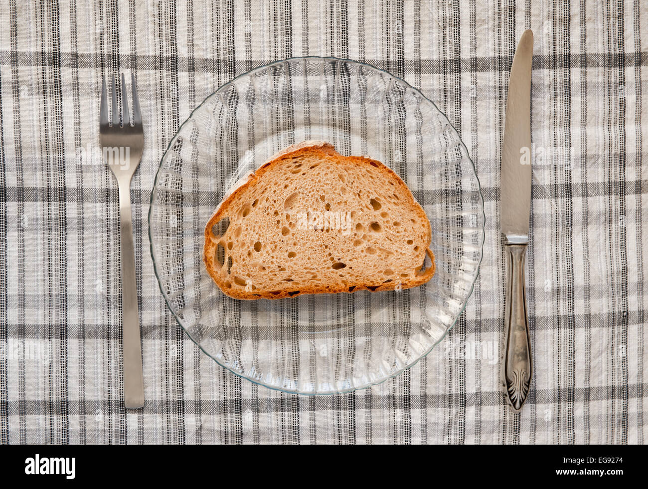 Fetta di pane povero pasto Foto Stock