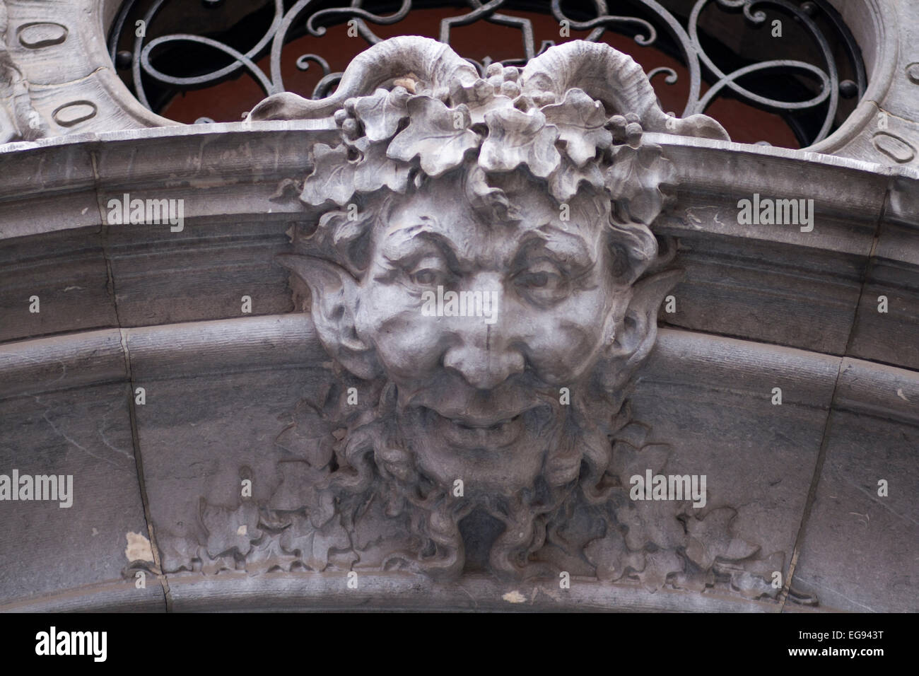 Il Manneken Pis Bruxelles Belgio carving Foto Stock