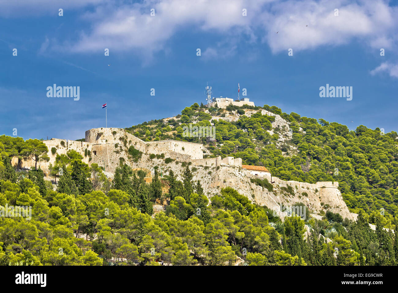 Fortezza Fortica vista nella città di Hvar, Dalmazia, Croazia Foto Stock