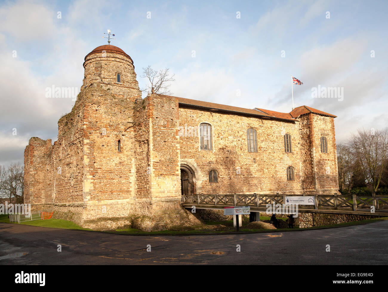 Lo storico Castello Normanno, Colchester, Essex, Inghilterra, Regno Unito Foto Stock