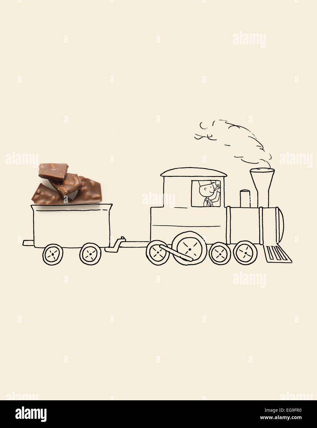 Conceptual treno merci con carro merci Foto Stock