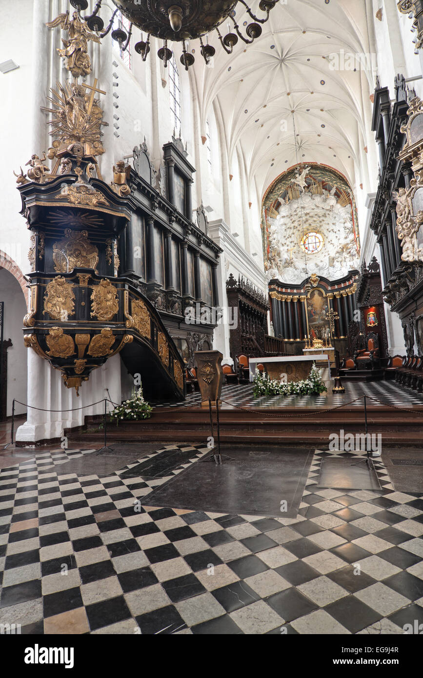 Interno della Cattedrale di Oliwa - Gdansk, Polonia. Foto Stock