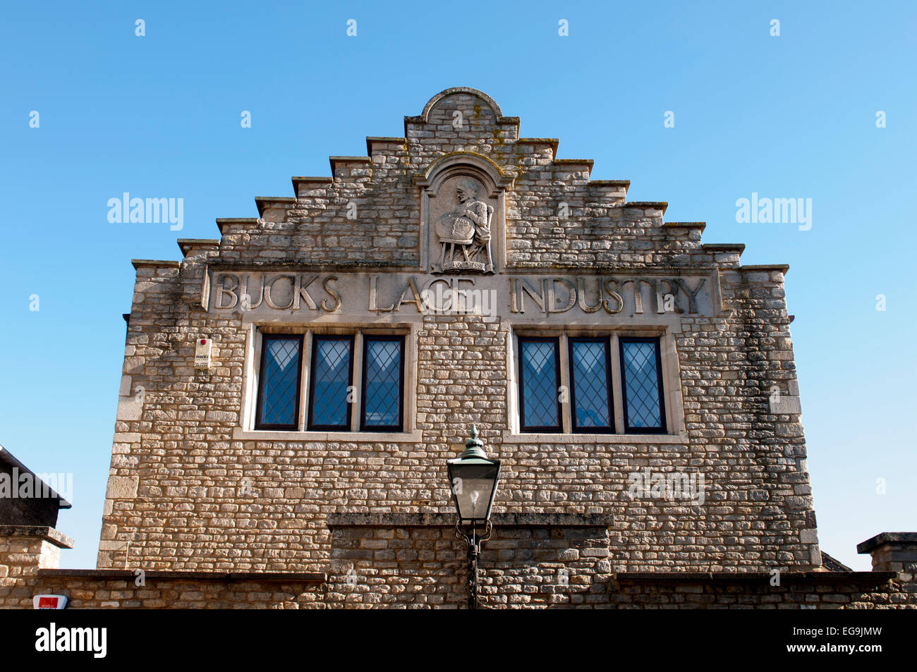 La vecchia fabbrica di pizzo, Olney, Buckinghamshire, Inghilterra, Regno Unito Foto Stock