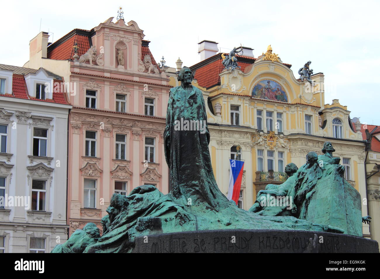 Jan Hus Monumento a Praga, Repubblica Ceca Foto Stock