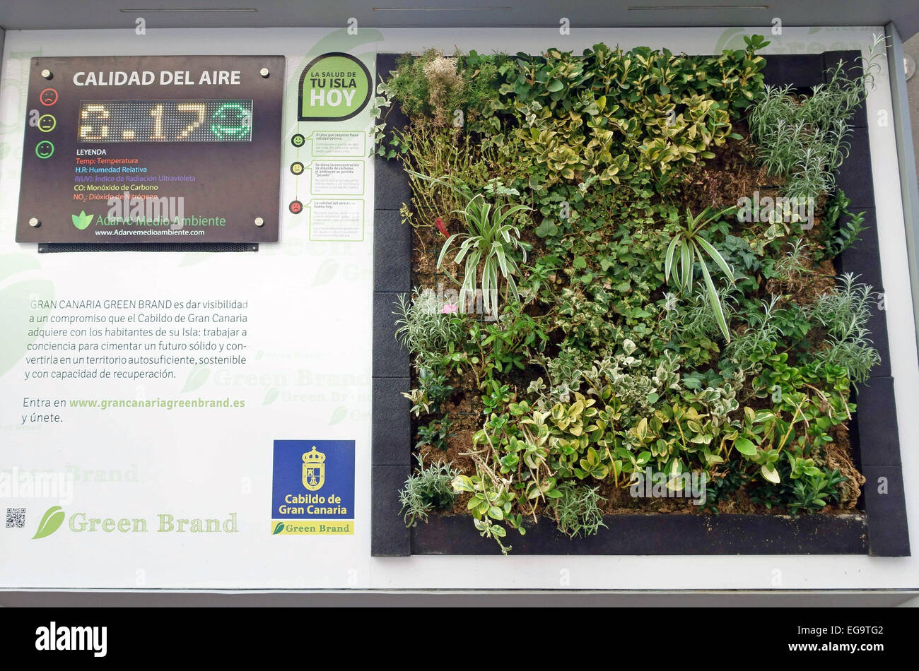 La qualità dell'aria display in Las Palmas de Gran Canaria Isole Canarie Spagna Foto Stock