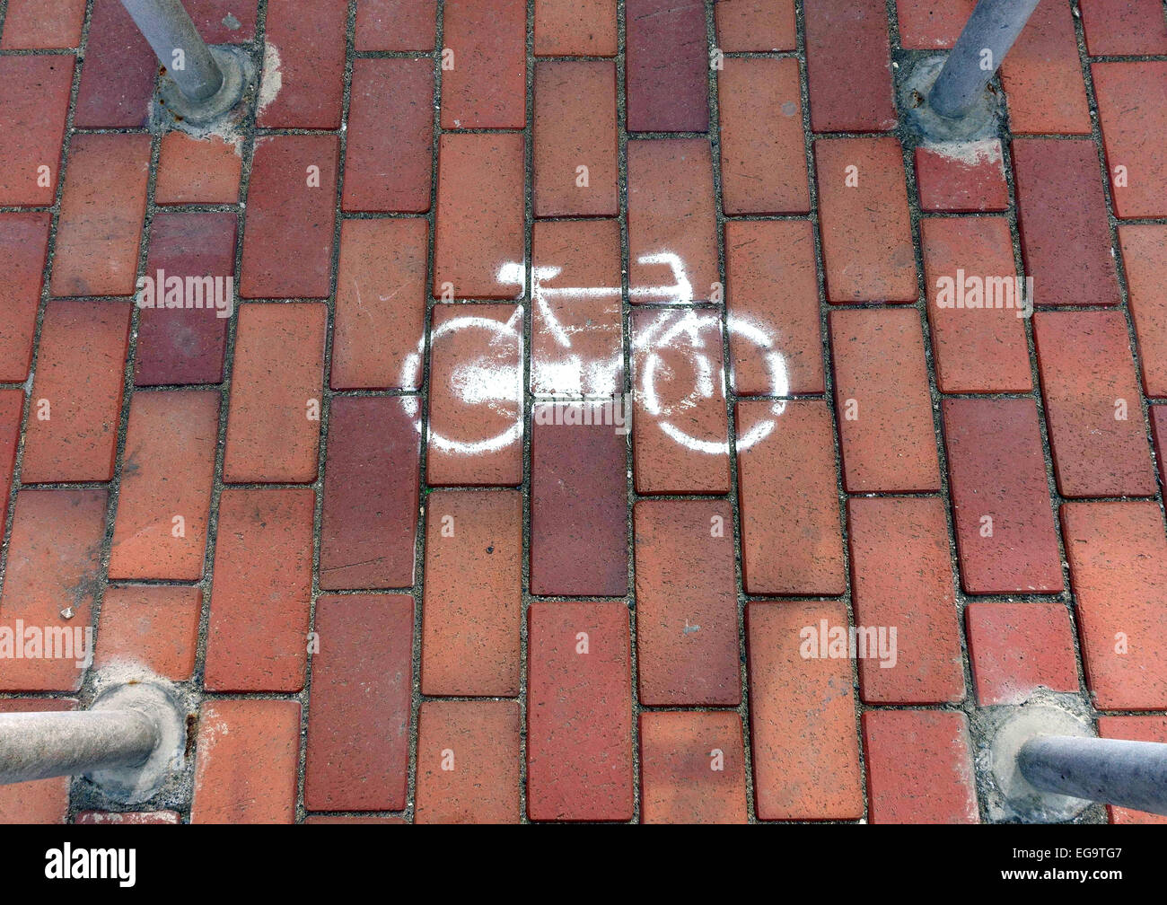 Simbolo sul parcheggio bici facility in Las Palmas de Gran Canaria Isole Canarie Spagna Foto Stock