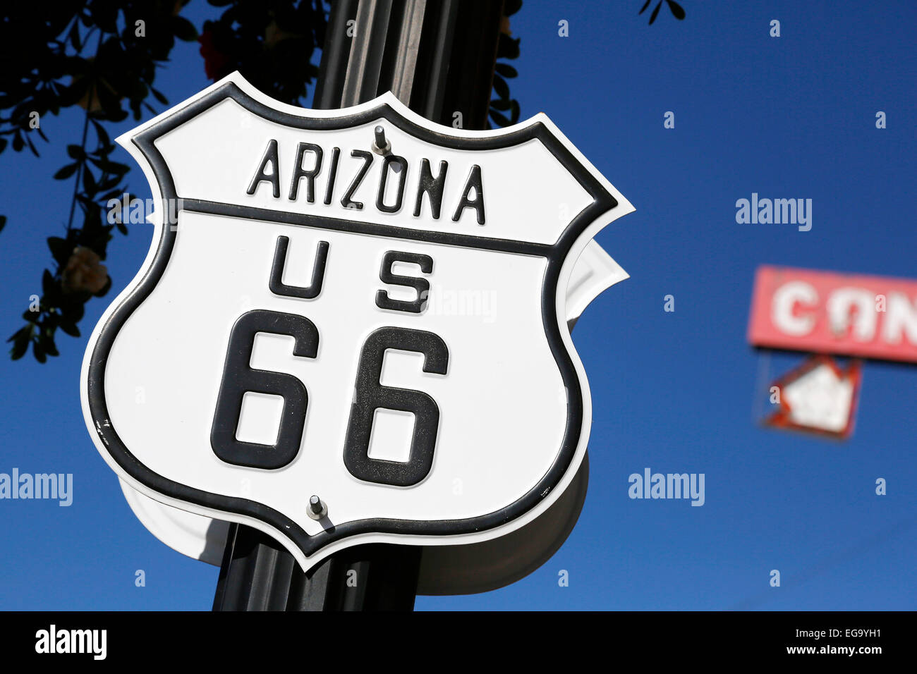 Stati Uniti, 2013: la storica Route 66 (noto anche come Will Rogers Autostrada, strada principale di America o la madre di strada) Foto Stock