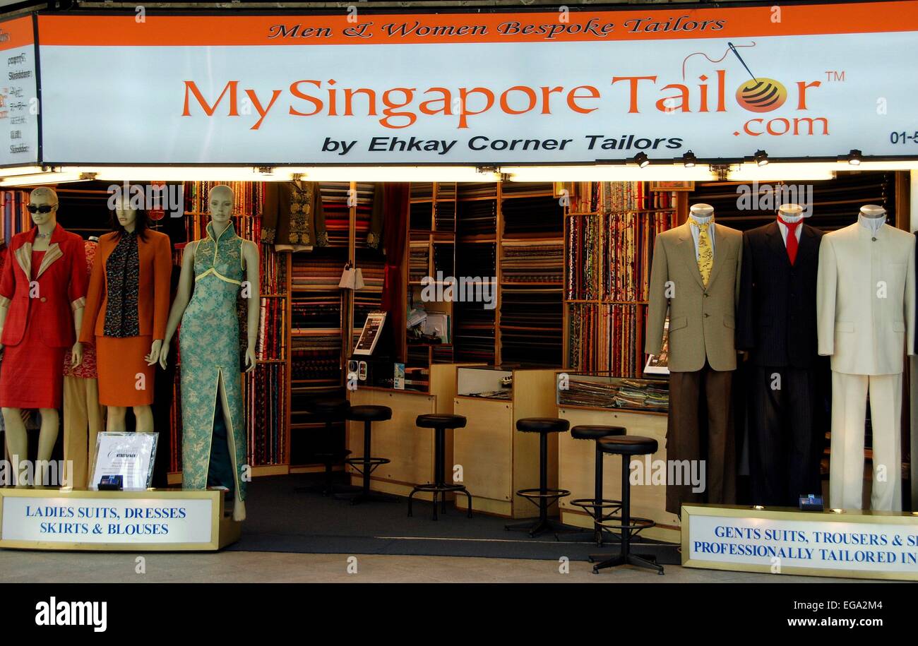 Singapore: sartoria vicino a Orchard Road che offre ottima qualità realizzati su misura di abbigliamento per uomini e donne Foto Stock