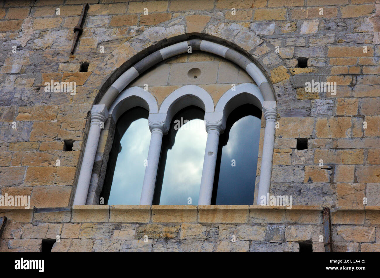 FAI San Fruttuoso tre belle-light window close-up Foto Stock