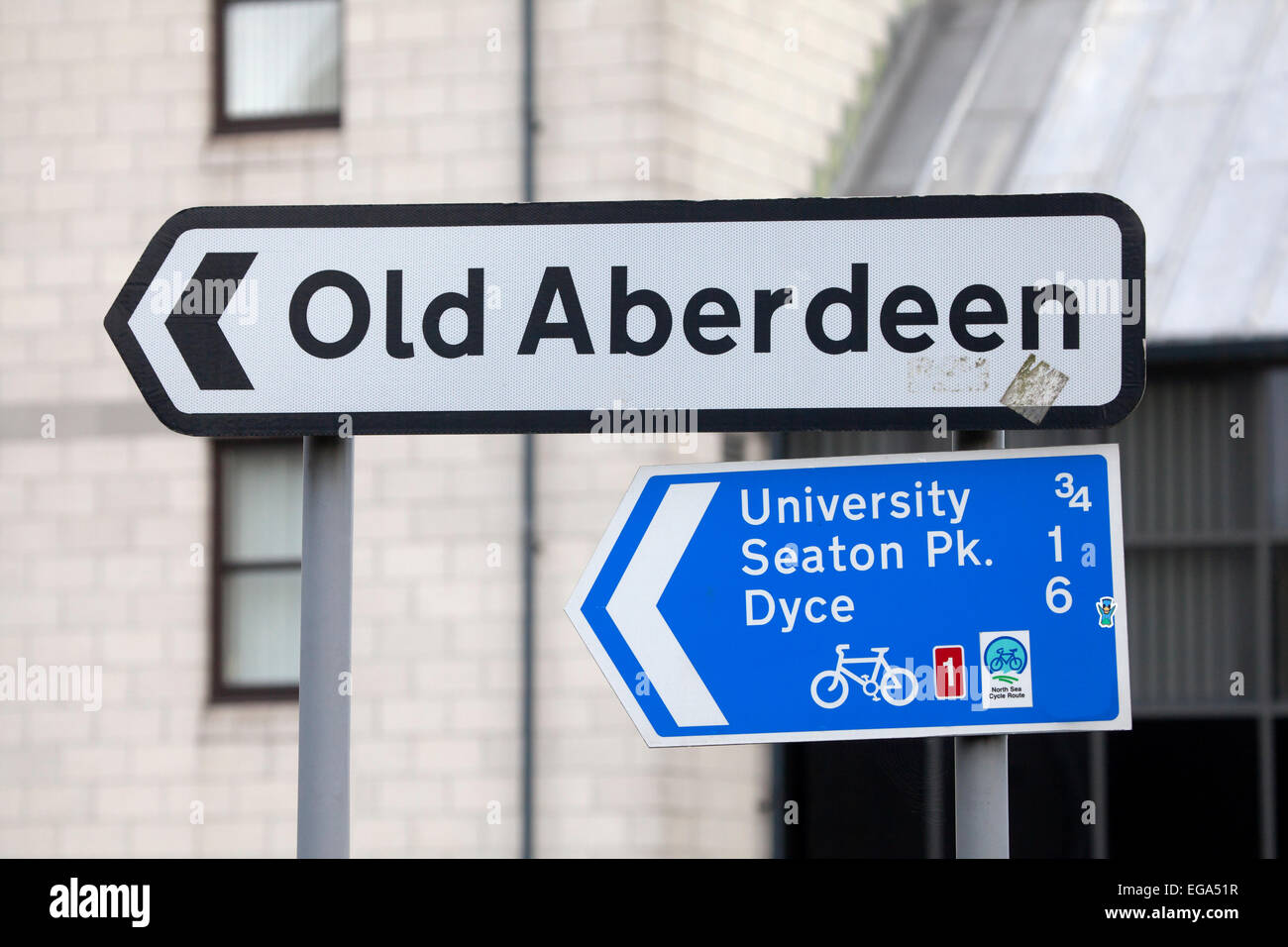 Direzione strada alla vecchia Aberdeen Foto Stock