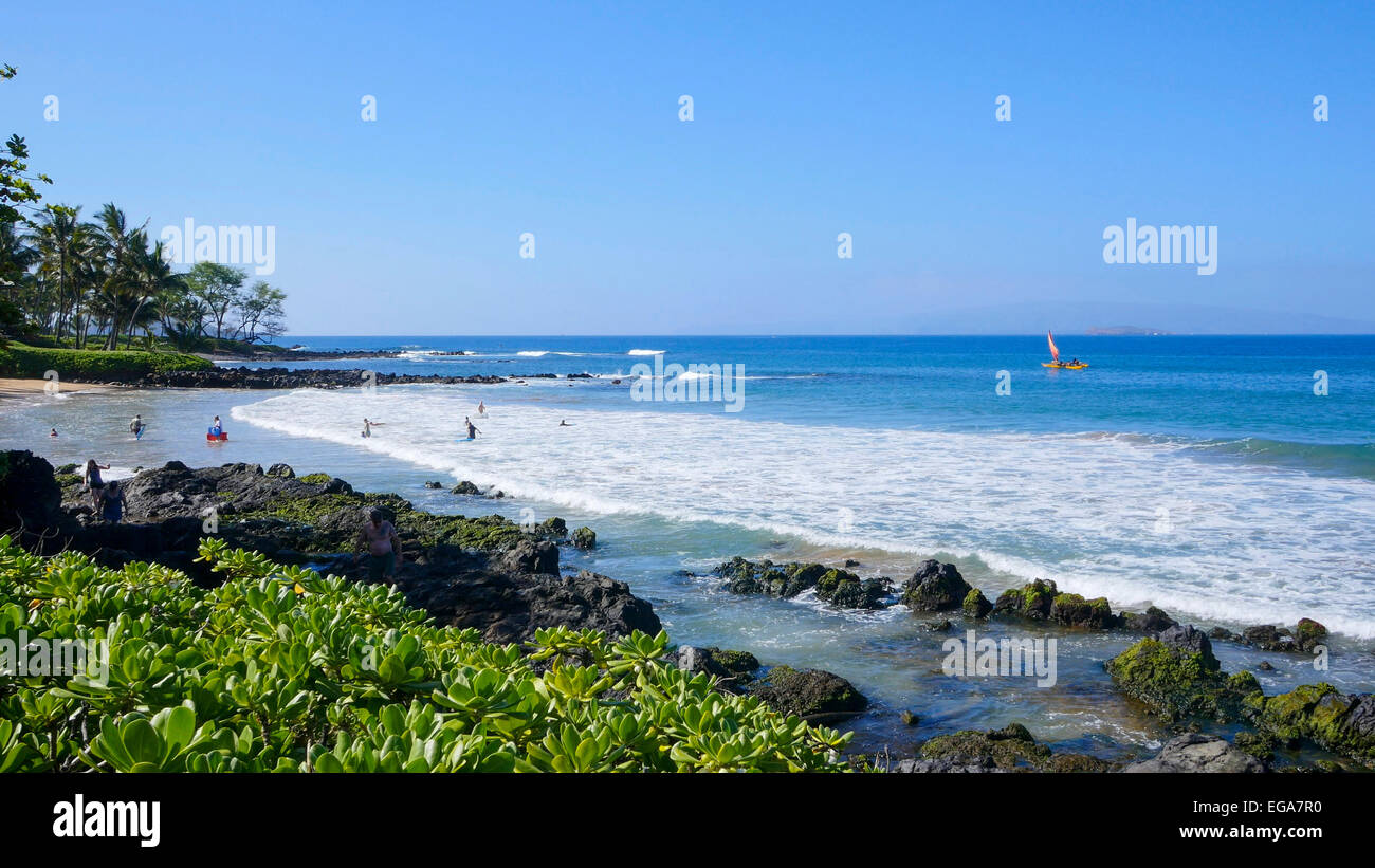Polo Beach, Wailea, Kea Lani Resort, Maui, Hawaii Foto Stock