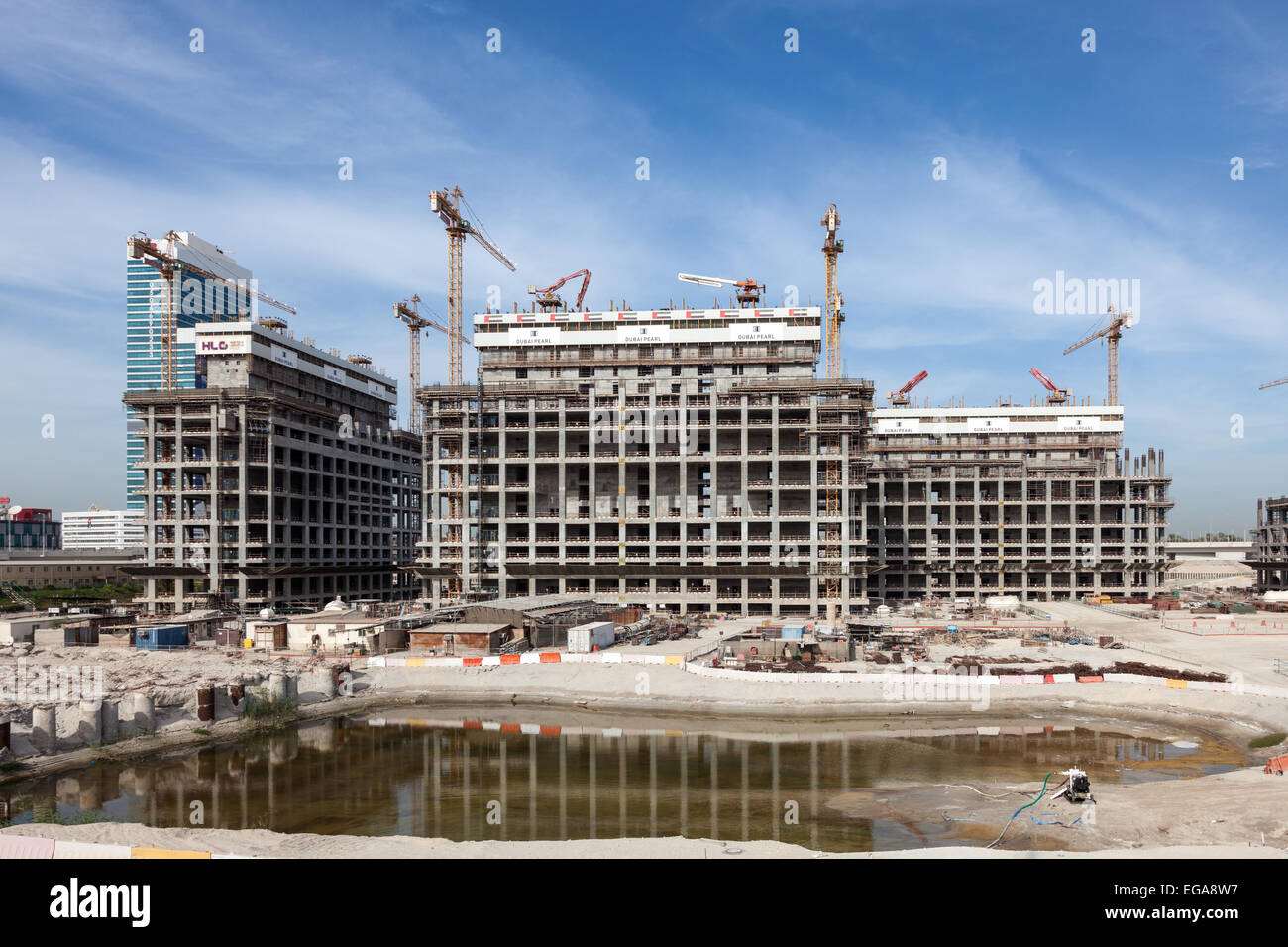 La perla di Dubai sito in costruzione Foto Stock