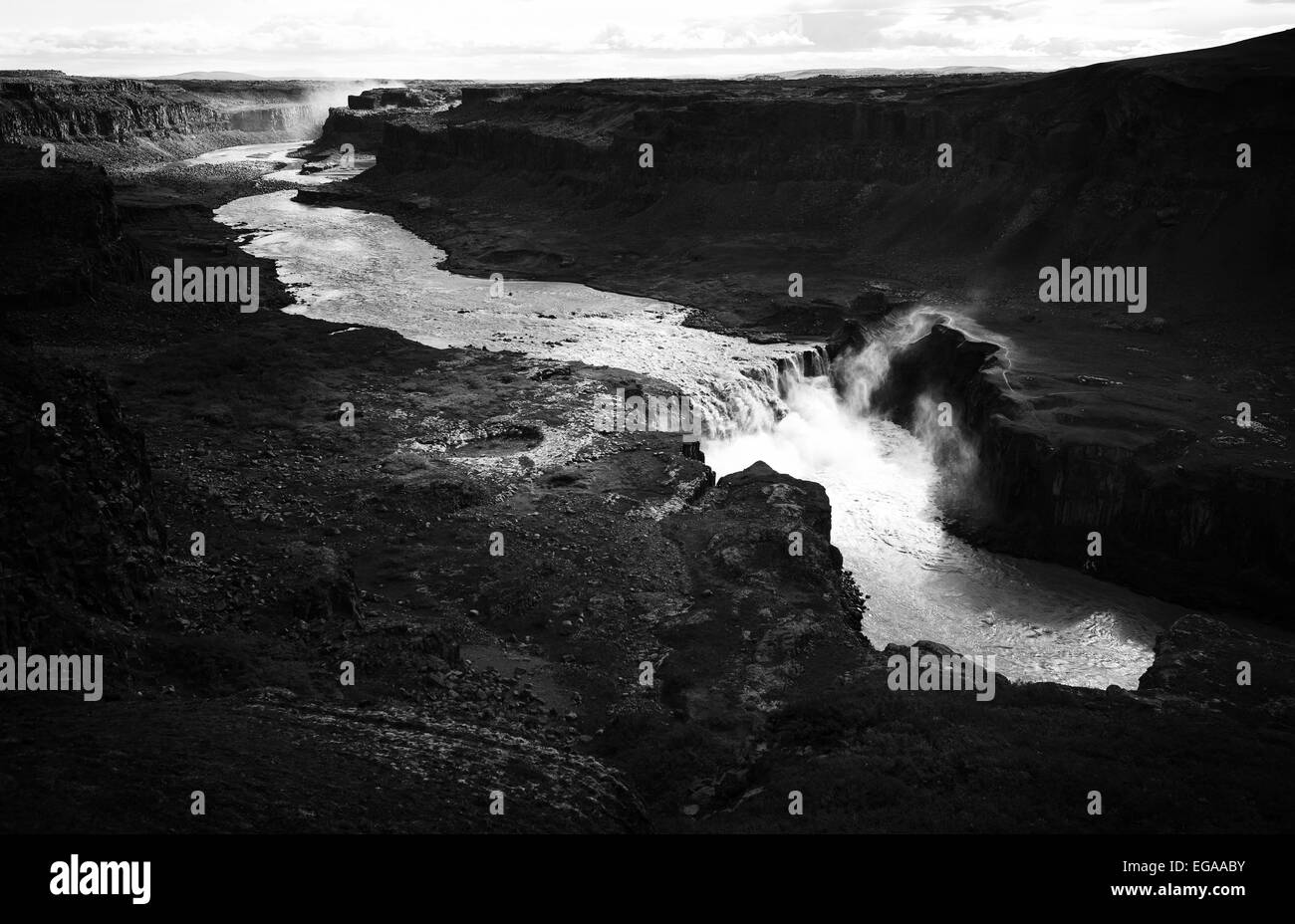 Hafragilsfoss cascata, Jökulságljúfur canyon, Islanda Foto Stock