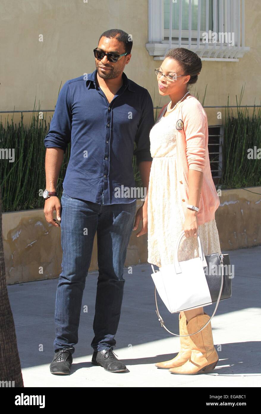 Chiwetel Ejiofor fuori e circa in Beverly Hills offre: Chiwetel Ejiofor dove: Beverly Hills, in California, negli Stati Uniti quando: 18 Ago 2014 Foto Stock