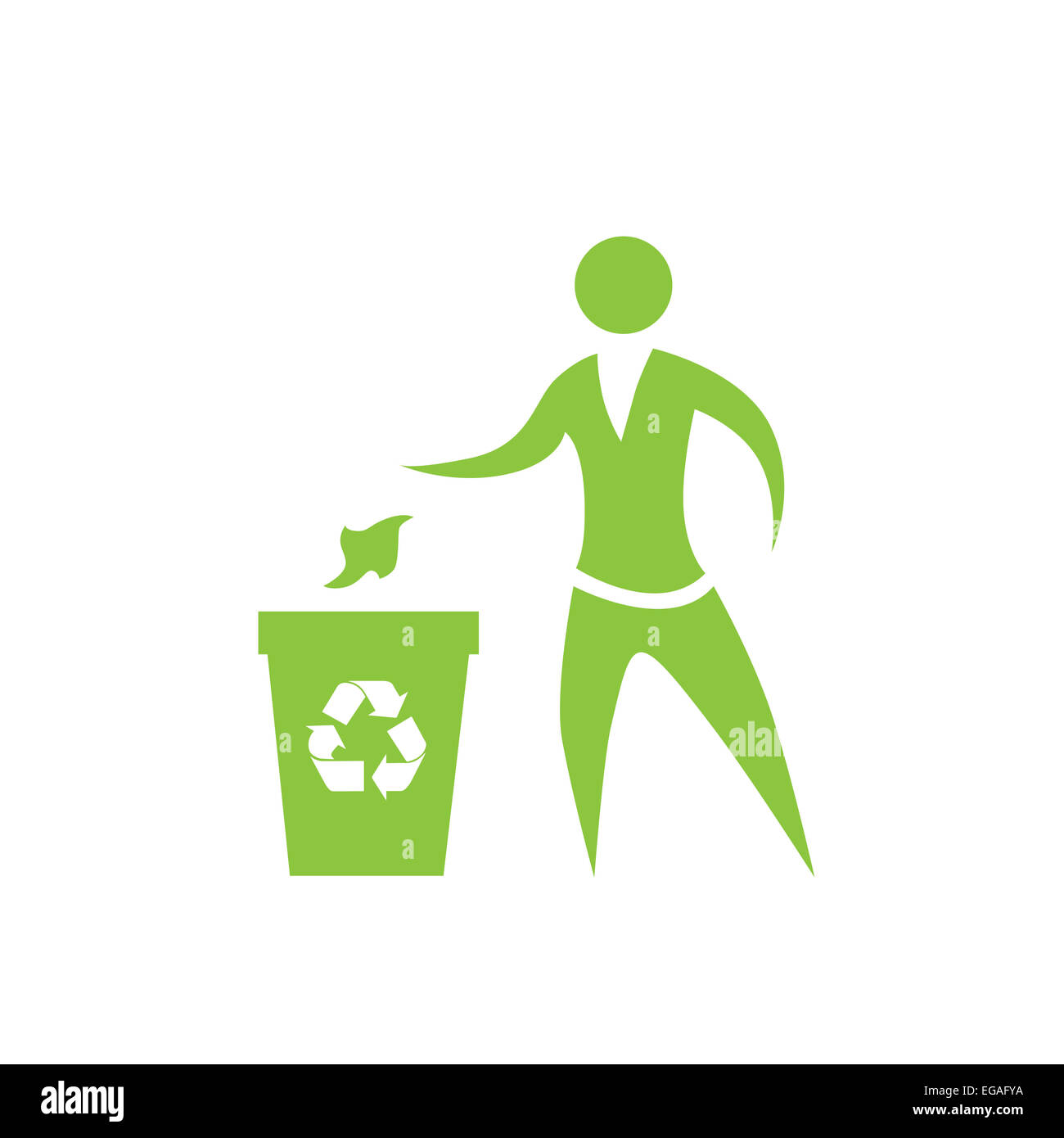 Persona di gettare i rifiuti nel cestino simbolo logo vettoriale Foto stock  - Alamy