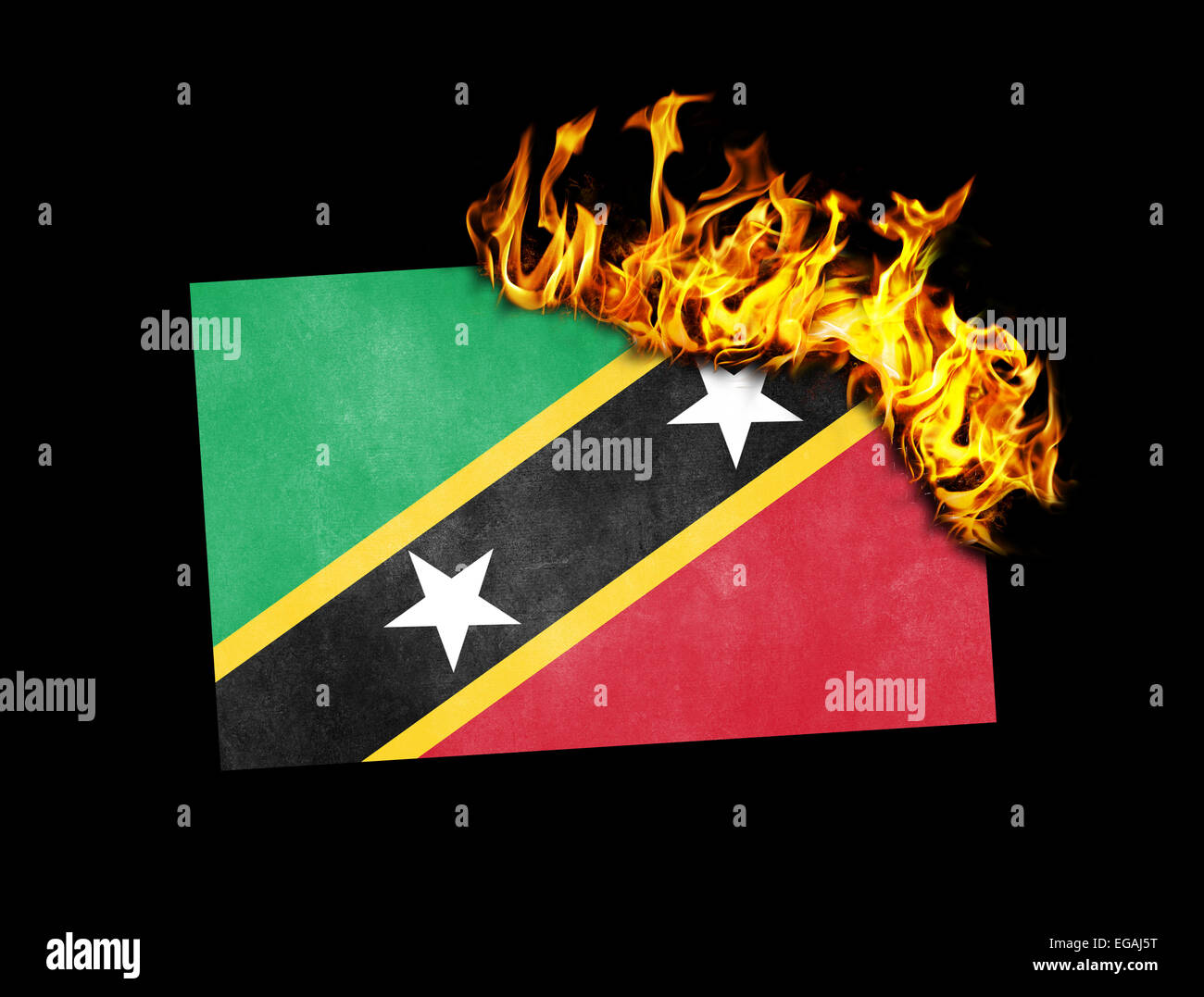Masterizzazione di bandiera - concetto di guerra o di crisi - Saint Kitts e Nevis Foto Stock