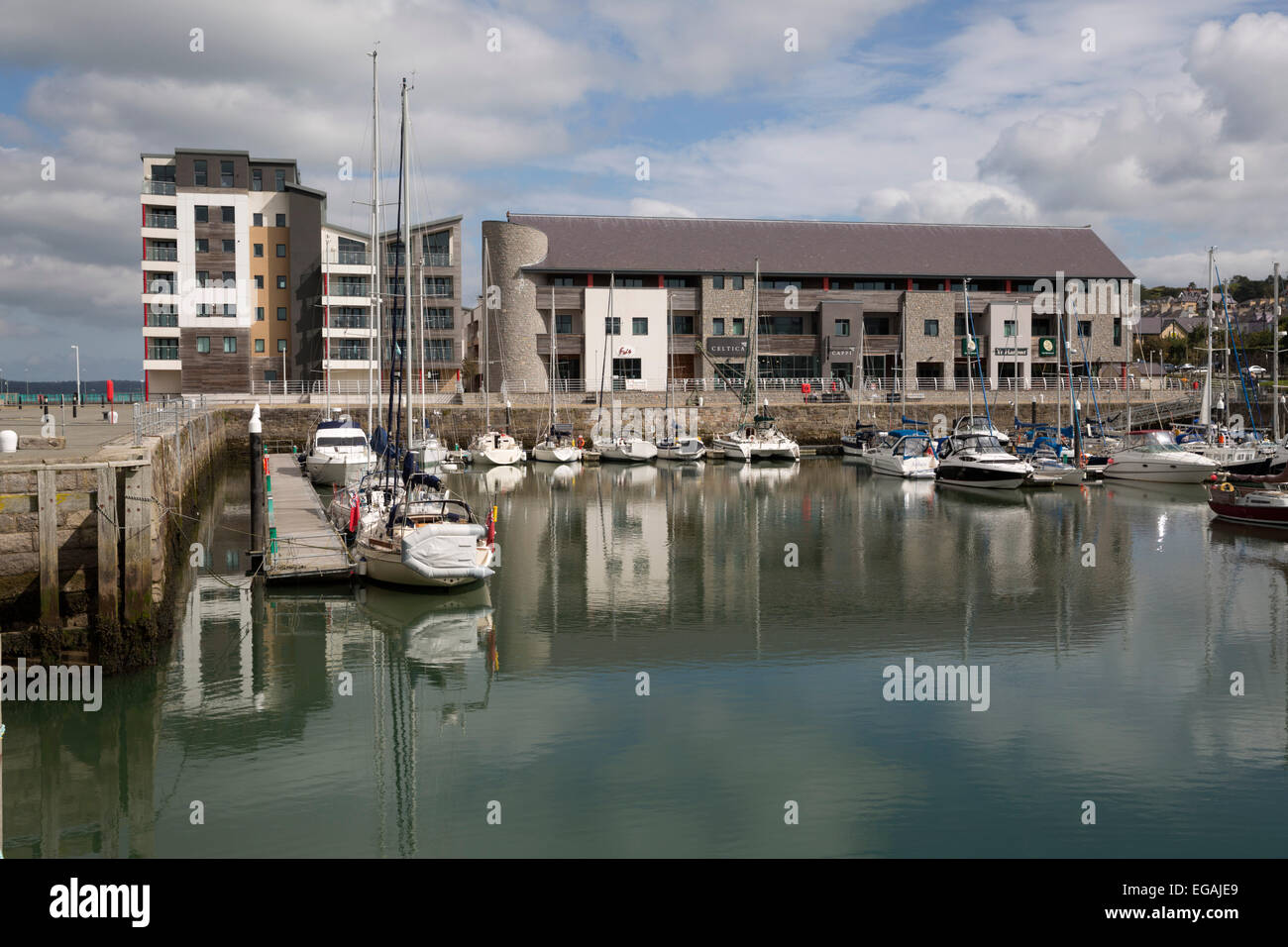 Victoria Dock, Caernarfon, Snowdonia, Gwynedd, Wales, Regno Unito, Europa Foto Stock