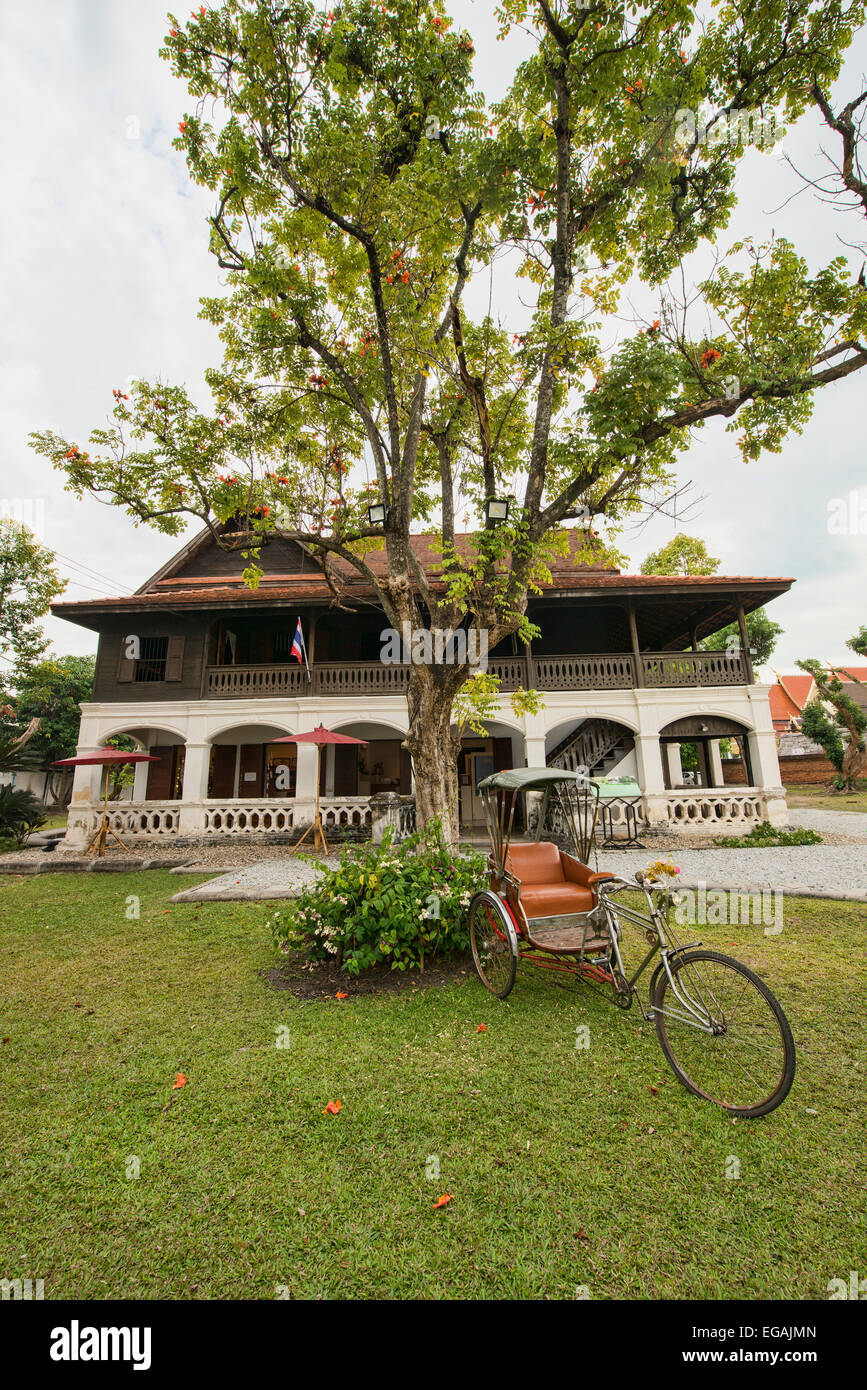 Tradizionale stile Lanna architettura, Chiang Mai, Thailandia Foto Stock