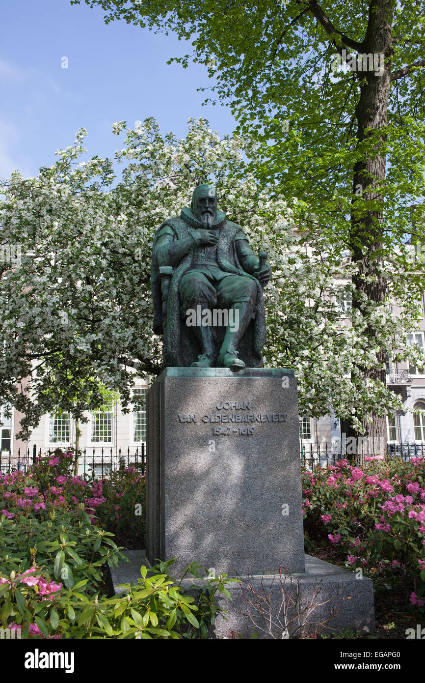 Johan van Oldenbarnevelt monumento commemorativo in l'Aia (Den Haag), Holland, Paesi Bassi. Foto Stock