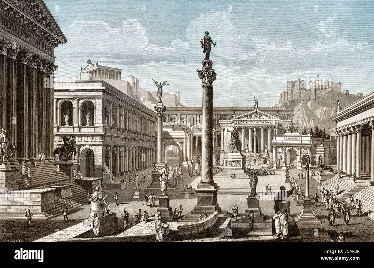 La Ricostruzione Del Foro Romano O Forum Romanum Nella Roma Antica Foto 
