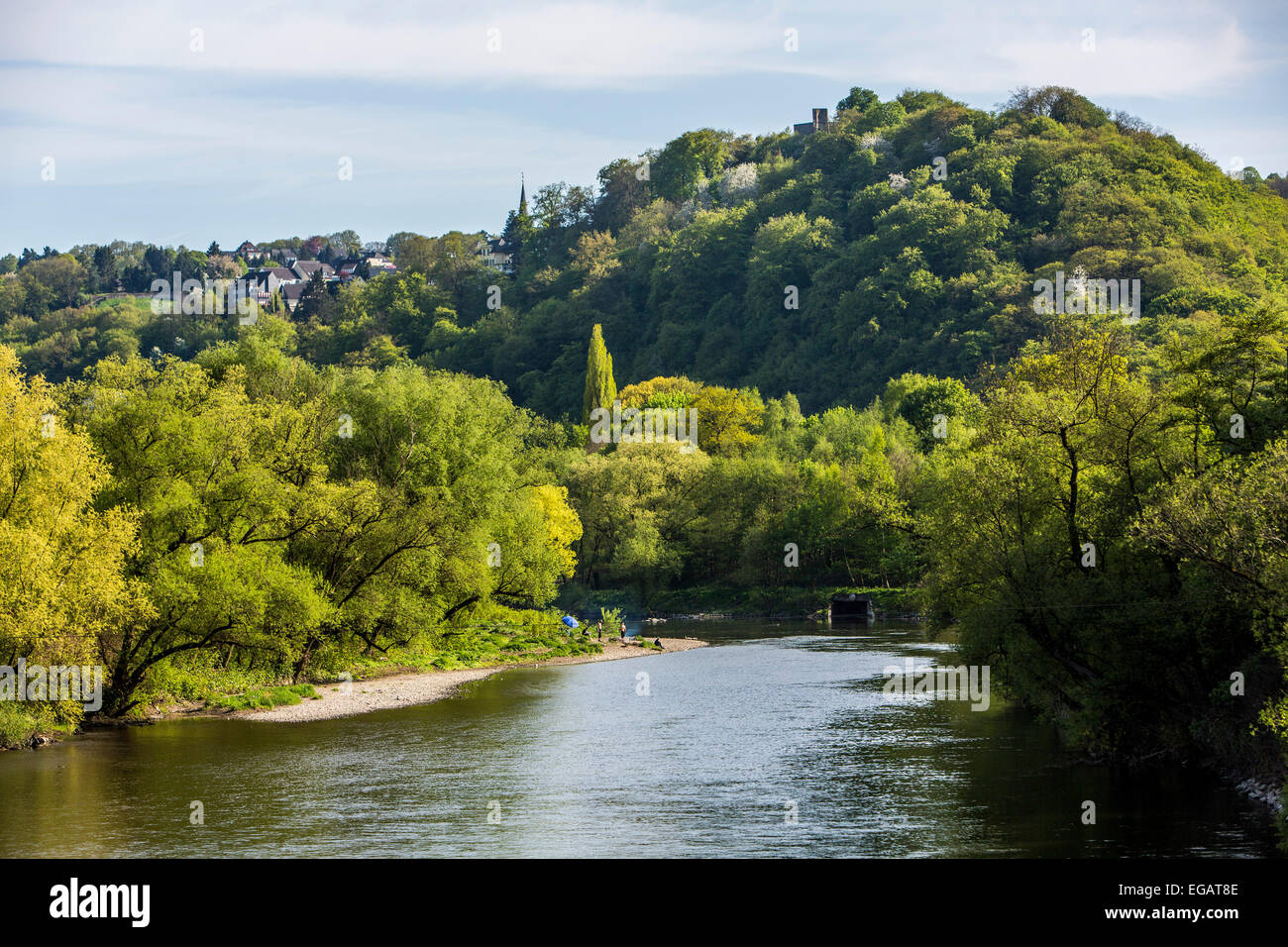 Fiume Ruhr, Valley, vicino a Hattingen Blankenstein Foto Stock