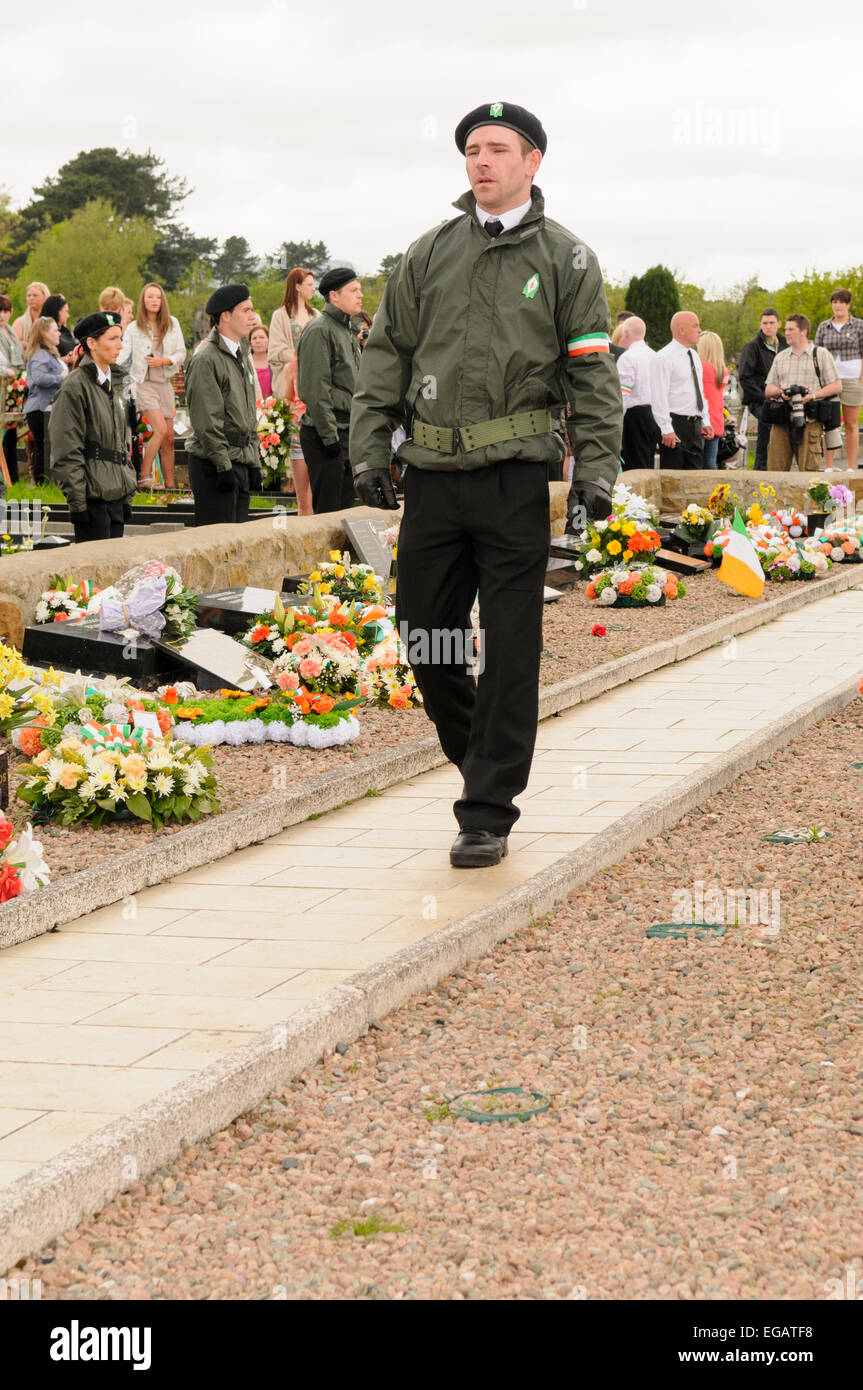 Belfast, Irlanda del Nord. 16/02/2013. I repubblicani irlandesi commemorare il 1916 Pasqua Rising di ricordare i loro caduti presso il Cimitero di Milltown. Foto Stock