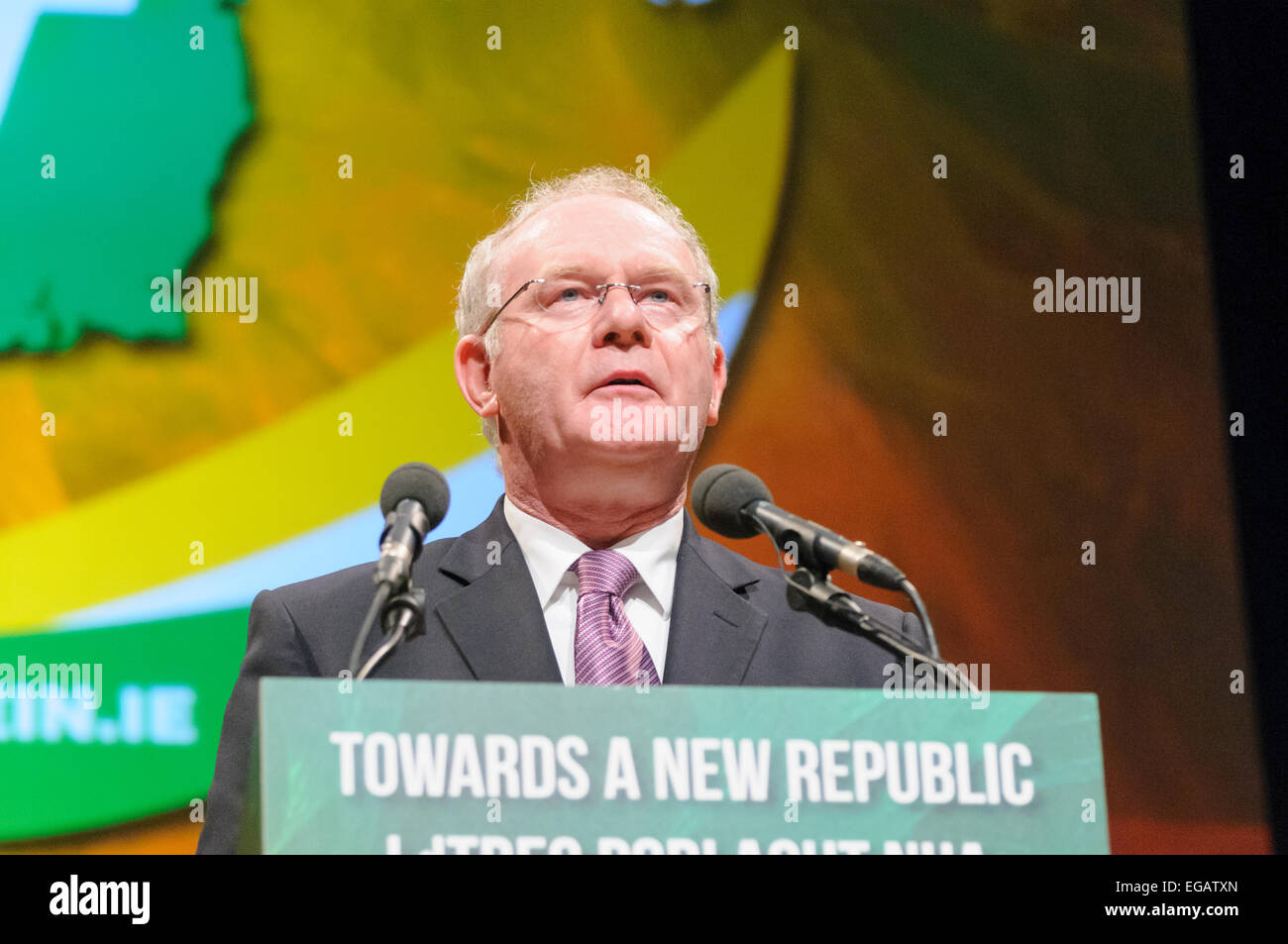 Martin McGuinness presso il Sinn Fein Ard Fheis Foto Stock