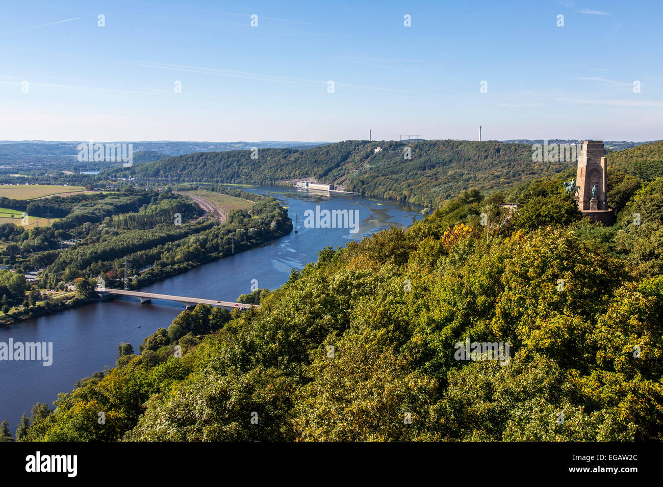 Lago Hengstey, serbatoio del fiume Ruhr, tra, Dortmund, Herdecke e Hagen, Foto Stock