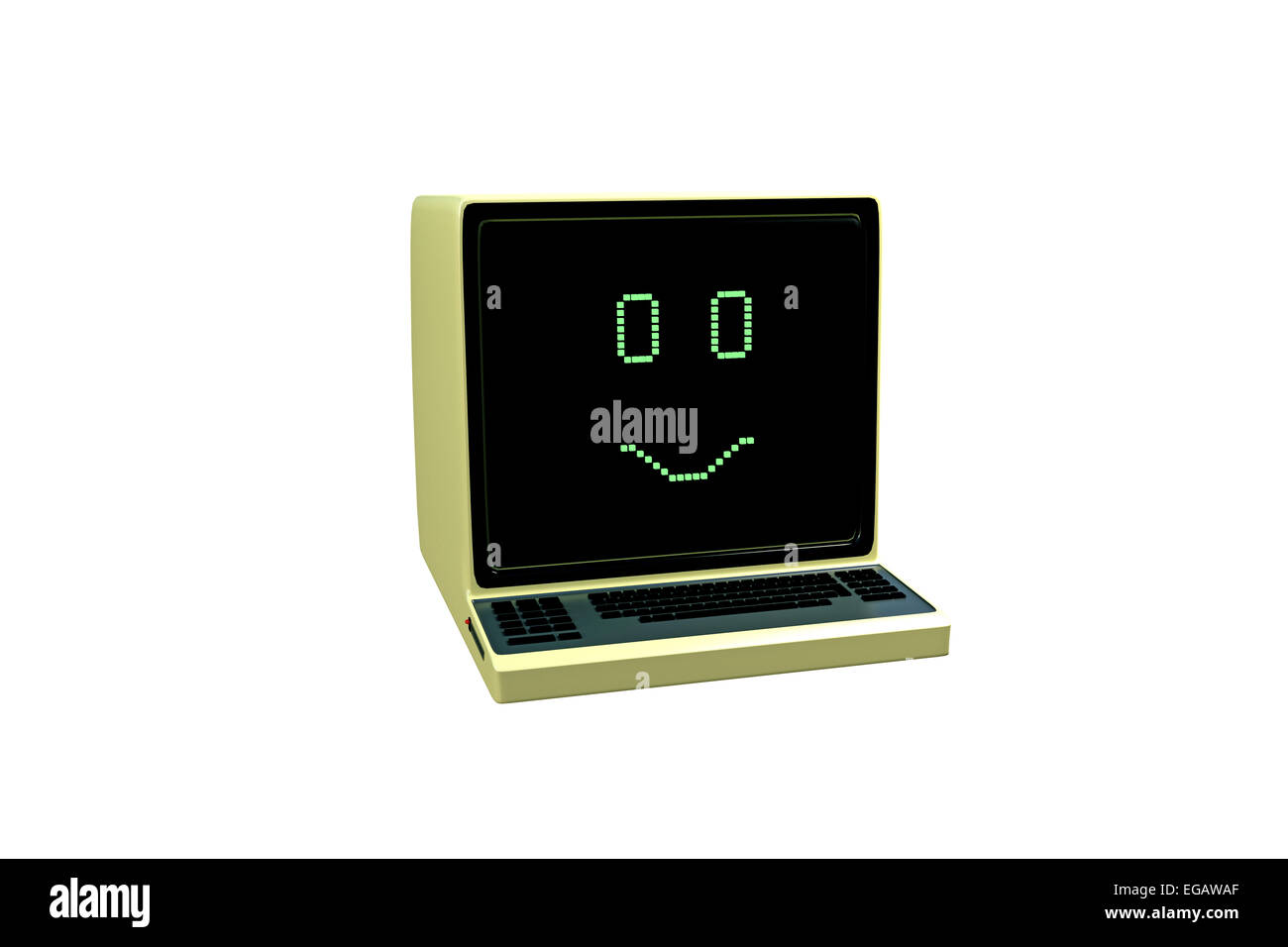 Vecchio computer isolati su sfondo bianco Foto Stock