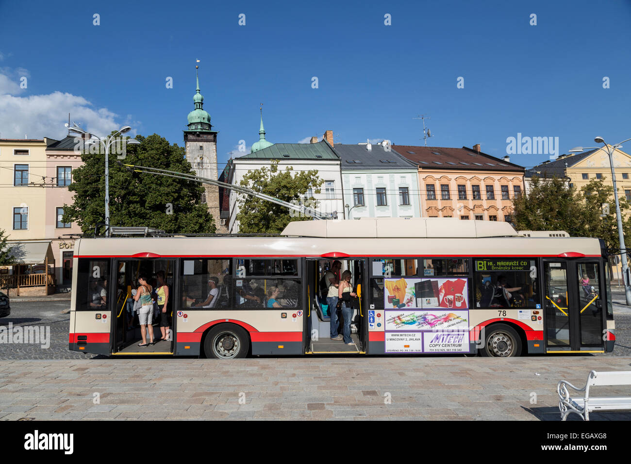 I mezzi di trasporto pubblico bus, Jihlava, Repubblica Ceca Foto Stock