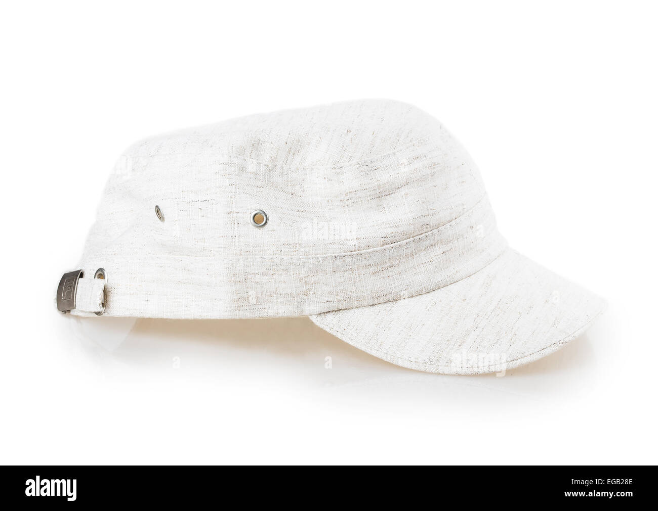 Tappo bianco da baseball hat sfondo isolato Foto Stock