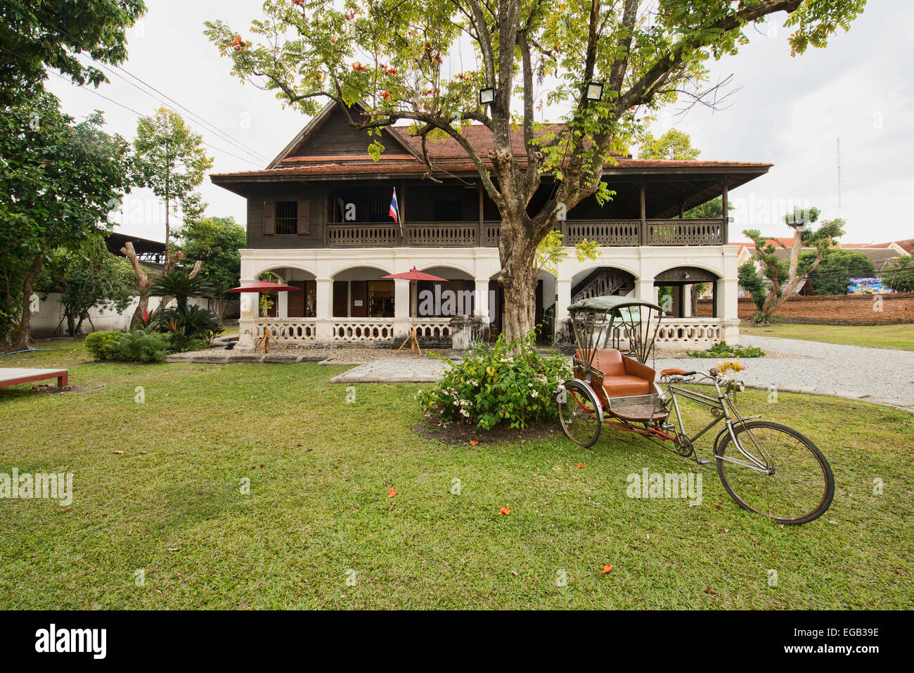 Tradizionale stile Lanna architettura, Chiang Mai, Thailandia Foto Stock