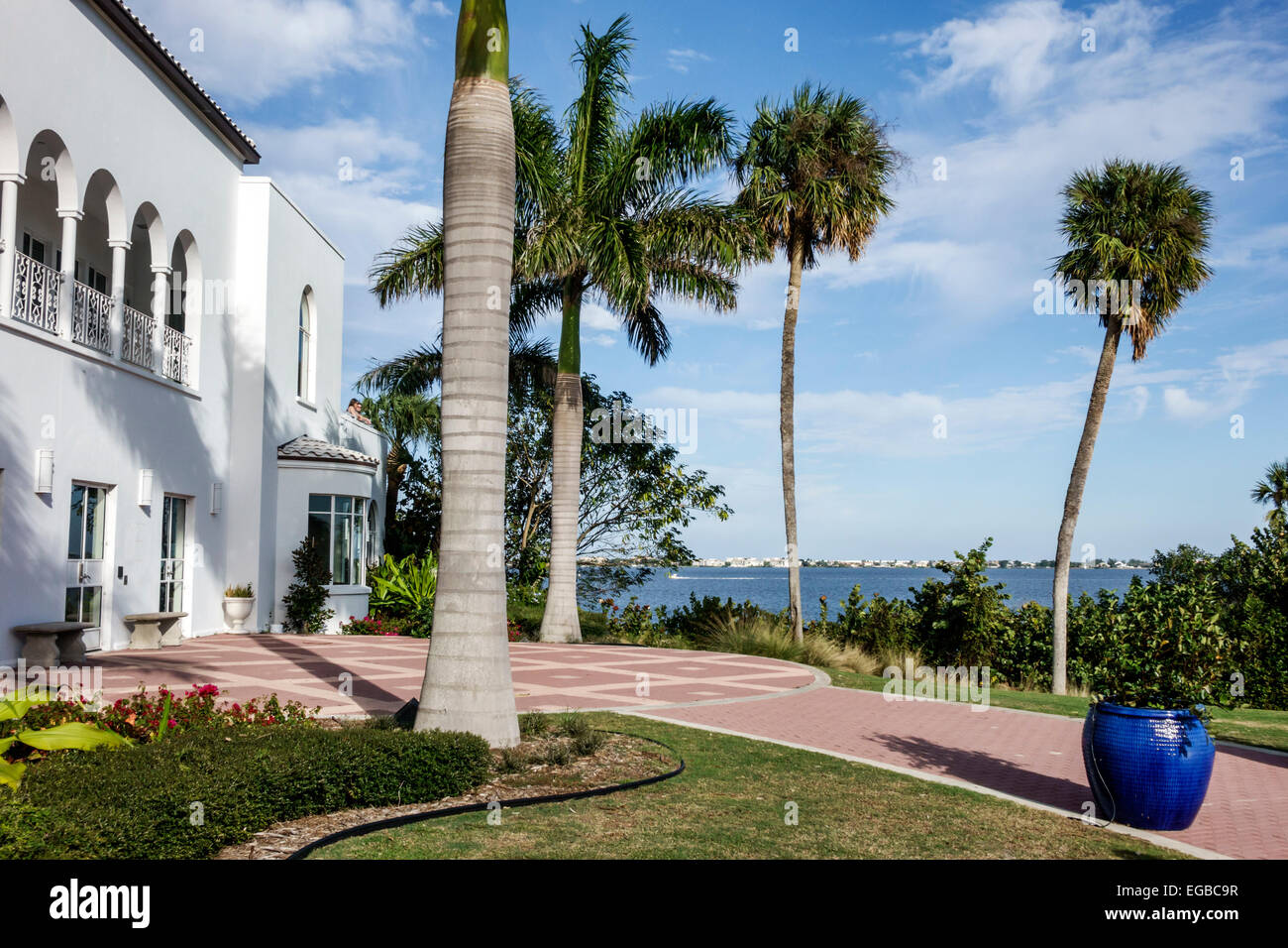 Jensen Beach Florida, Mansion at Tuckahoe, Mount Elizabeth, Art Deco, esterno al fiume Indian Water Lagoon, i visitatori viaggiano turistico Foto Stock
