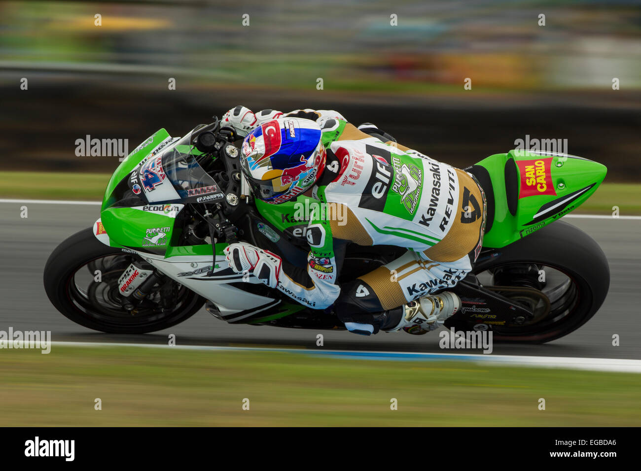 Phillip Island Grand Prix Circuit, Australia. Il 22 febbraio, 2015. Gara. Kenan Sofuoglu. Credito: Russell Hunter/Alamy Live News Foto Stock