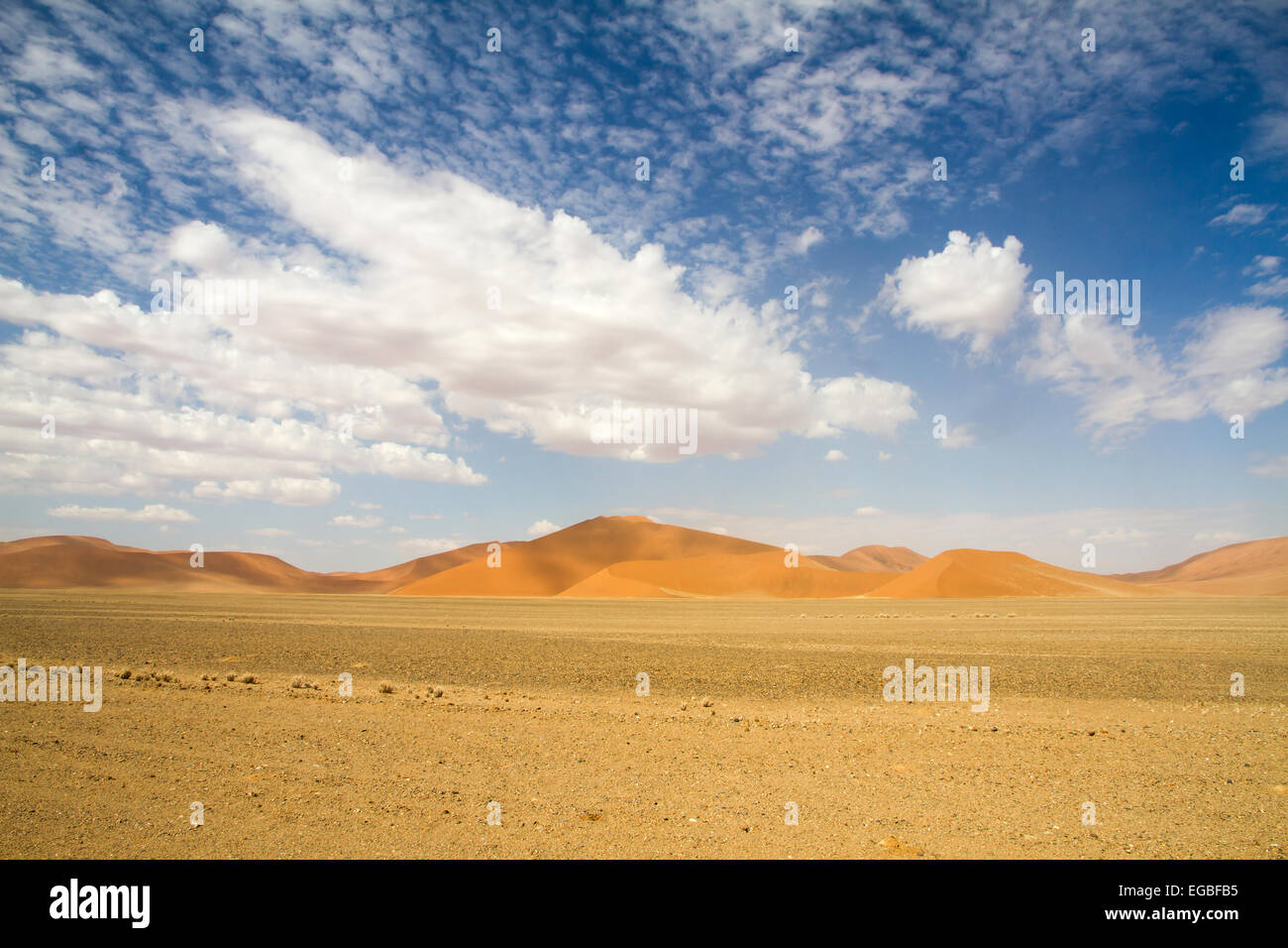 Le dune di sabbia rossa 45 del Sossusvlei desert, Namibia Foto Stock