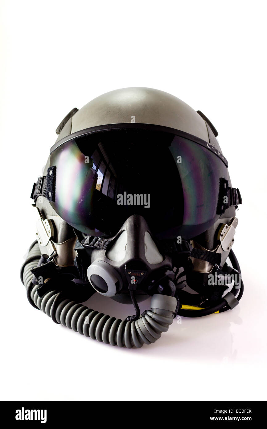 Casco di aeromobili o volo casco con maschera di ossigeno Foto stock - Alamy