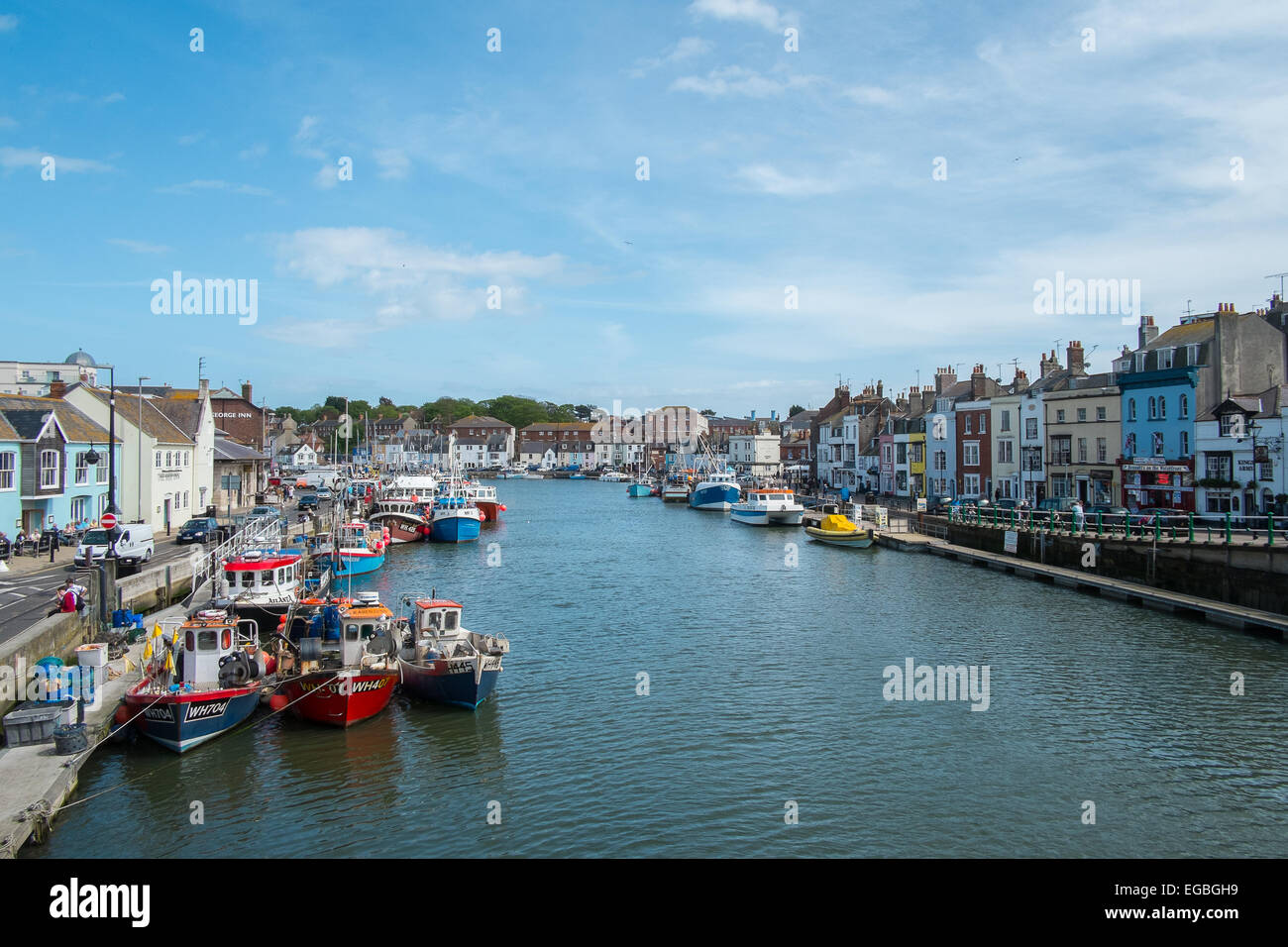 Ingresso del porto di Weymouth nel Dorset Foto Stock