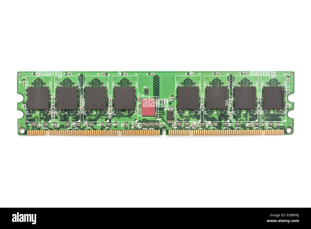 RAM memoria per computer Chip Modules isolato su bianco Foto Stock
