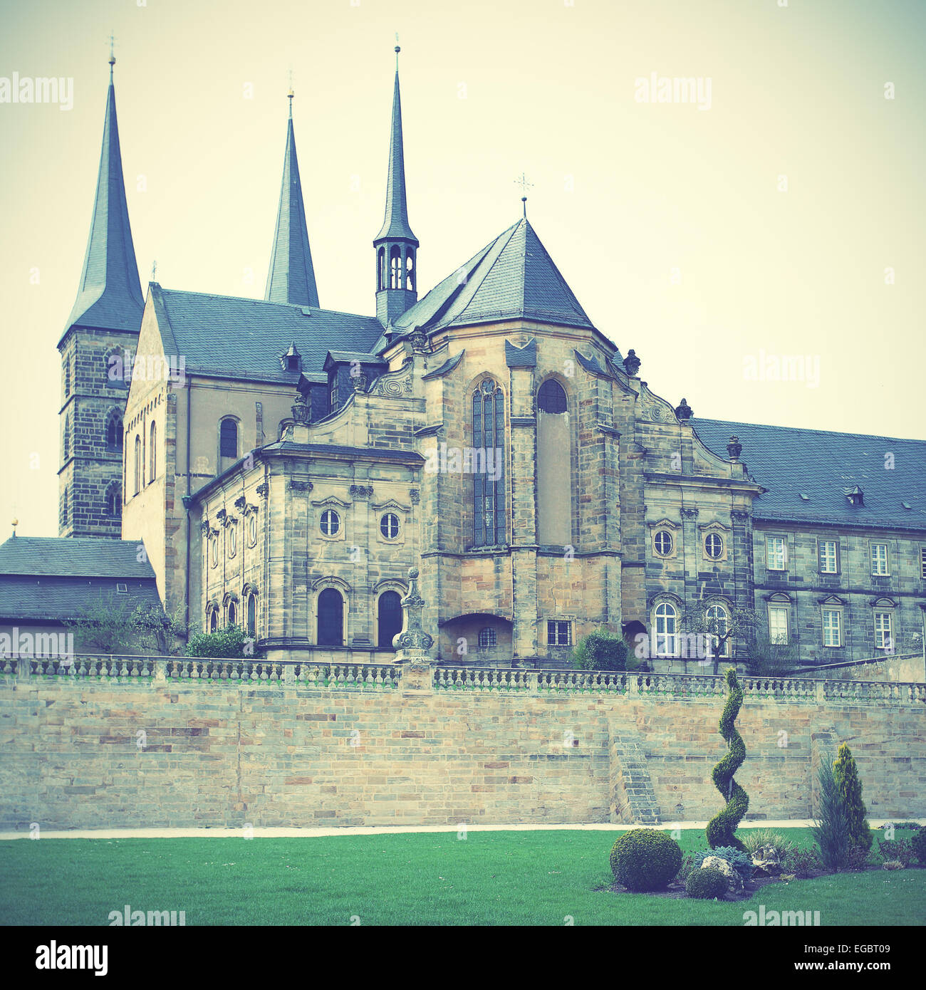 Ex monastero benedettino di Bamberg, Germania. In stile retrò filtred Foto Stock