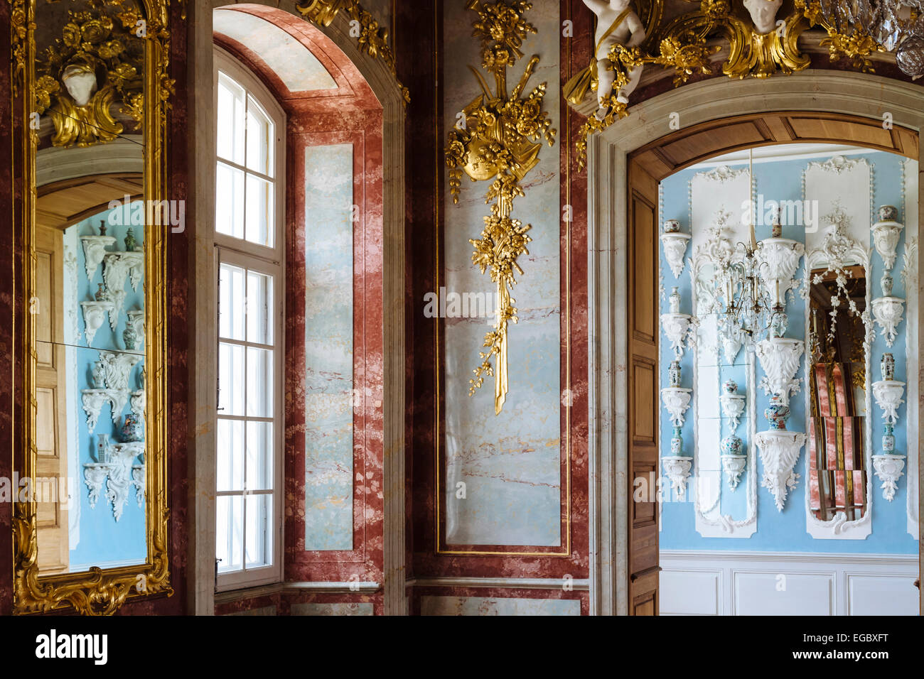 'Gold Room', interni di Rundale Palace Museum, Lettonia Foto Stock