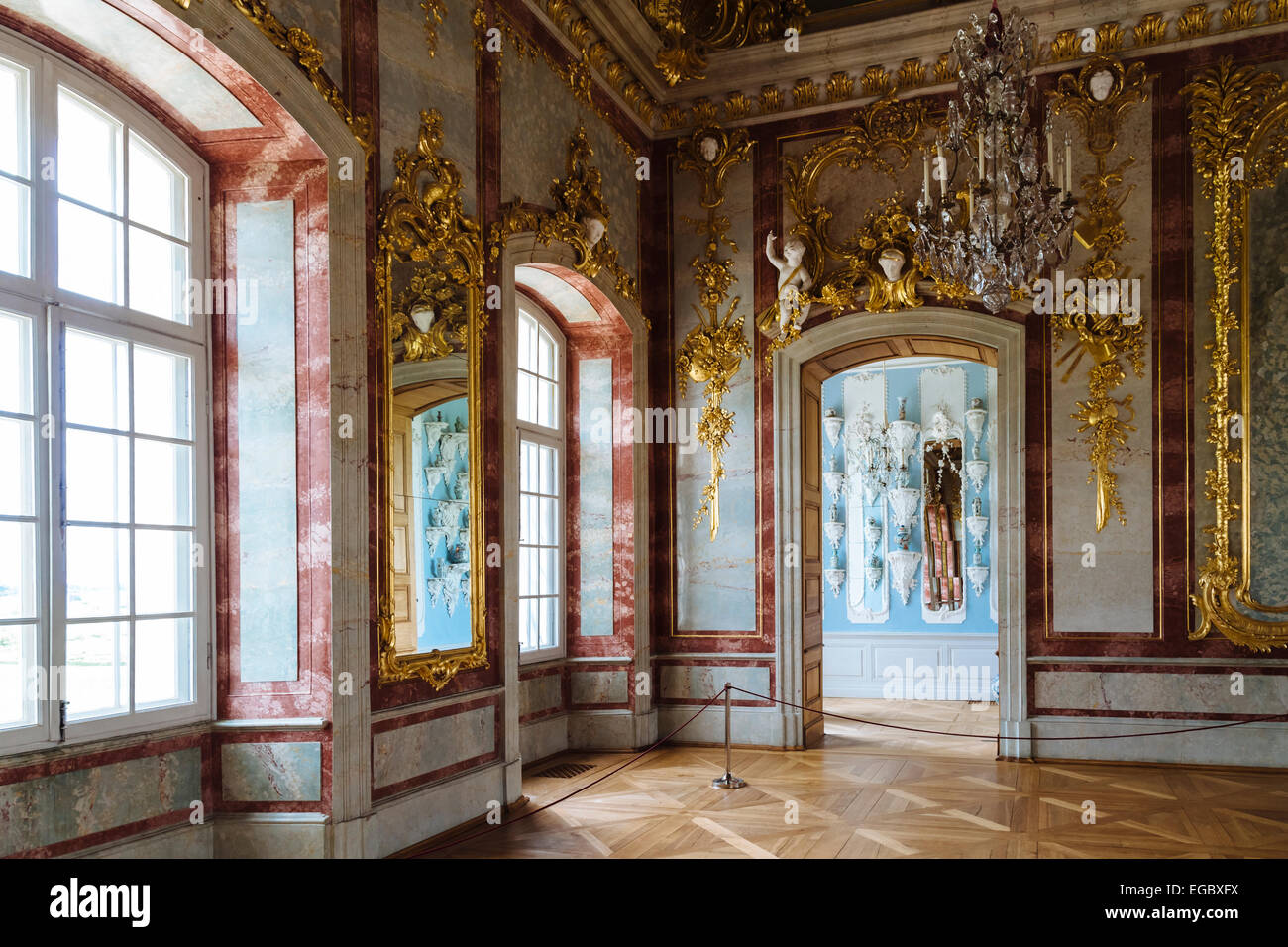 'Gold Room', interni di Rundale Palace Museum, Lettonia Foto Stock