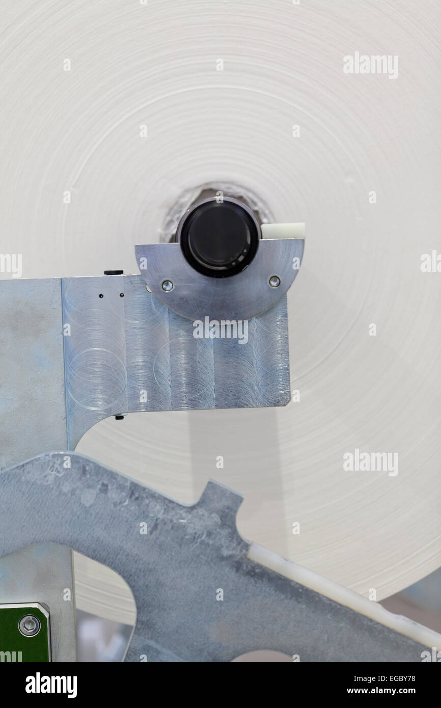 Grande bianco rotolo carta close up Foto Stock