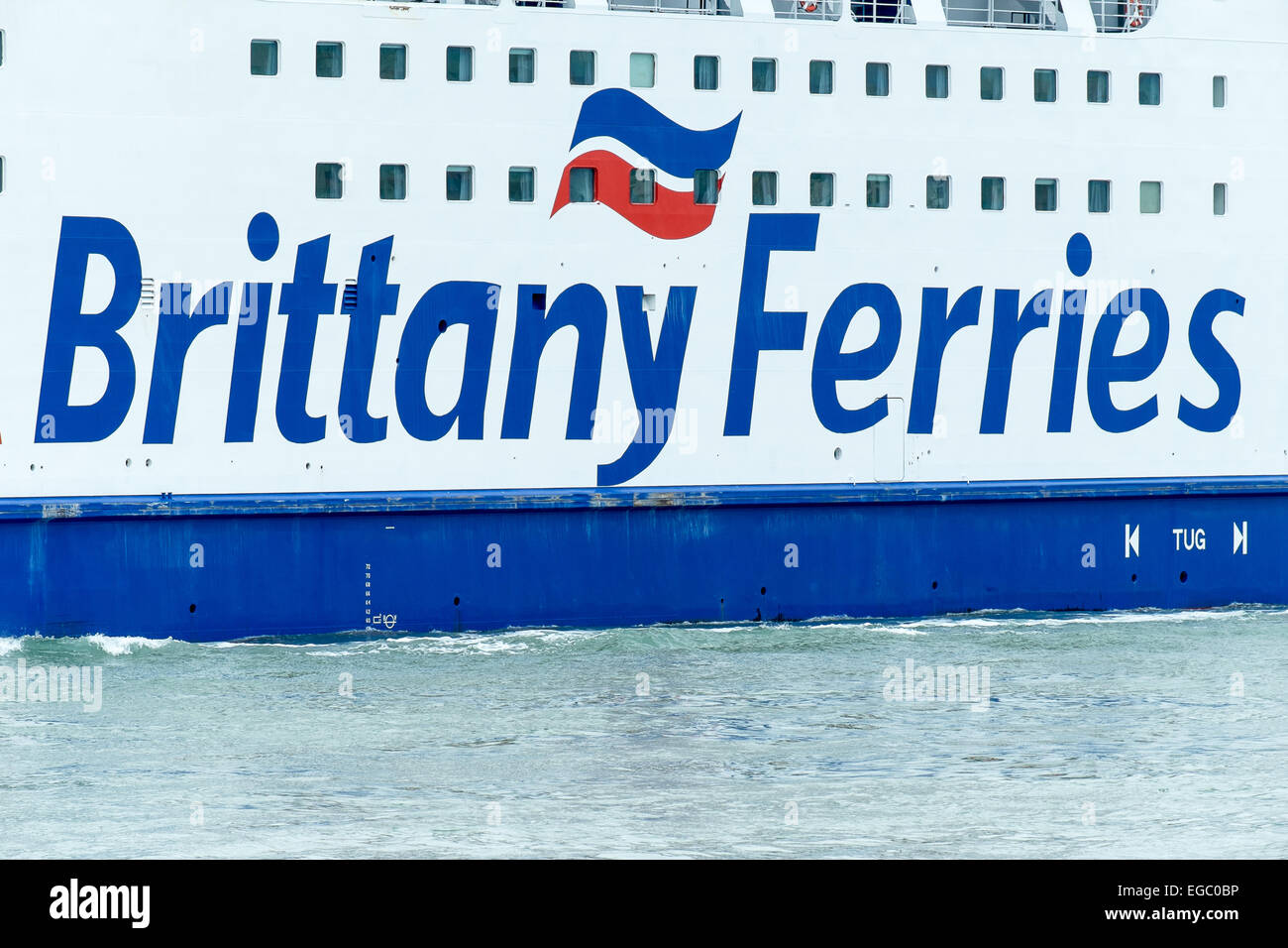 Brittany Ferry lasciando Portsmouth Hampshire Foto Stock