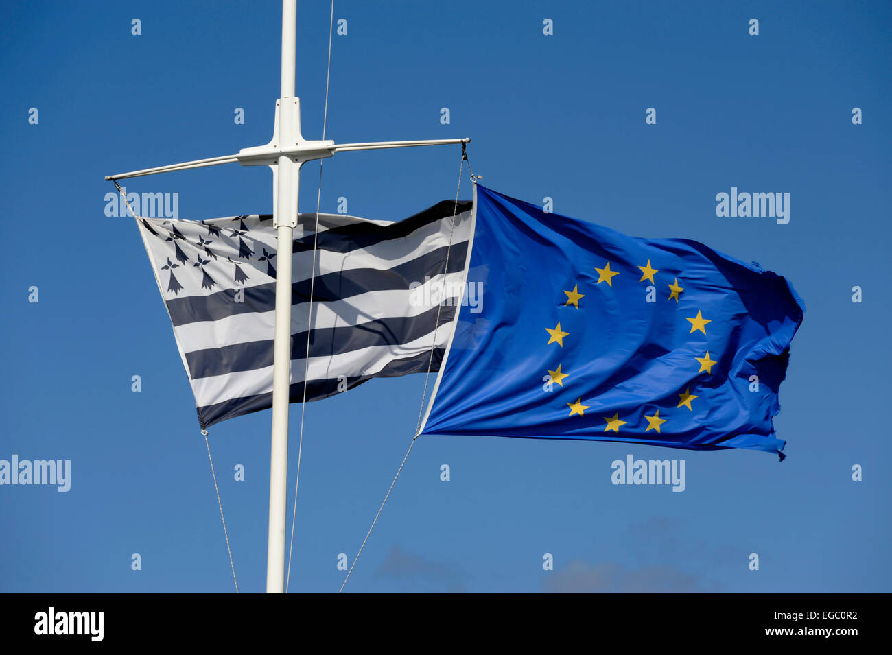 Unione e Brittany bandiera,Bretagne,Francia Foto Stock