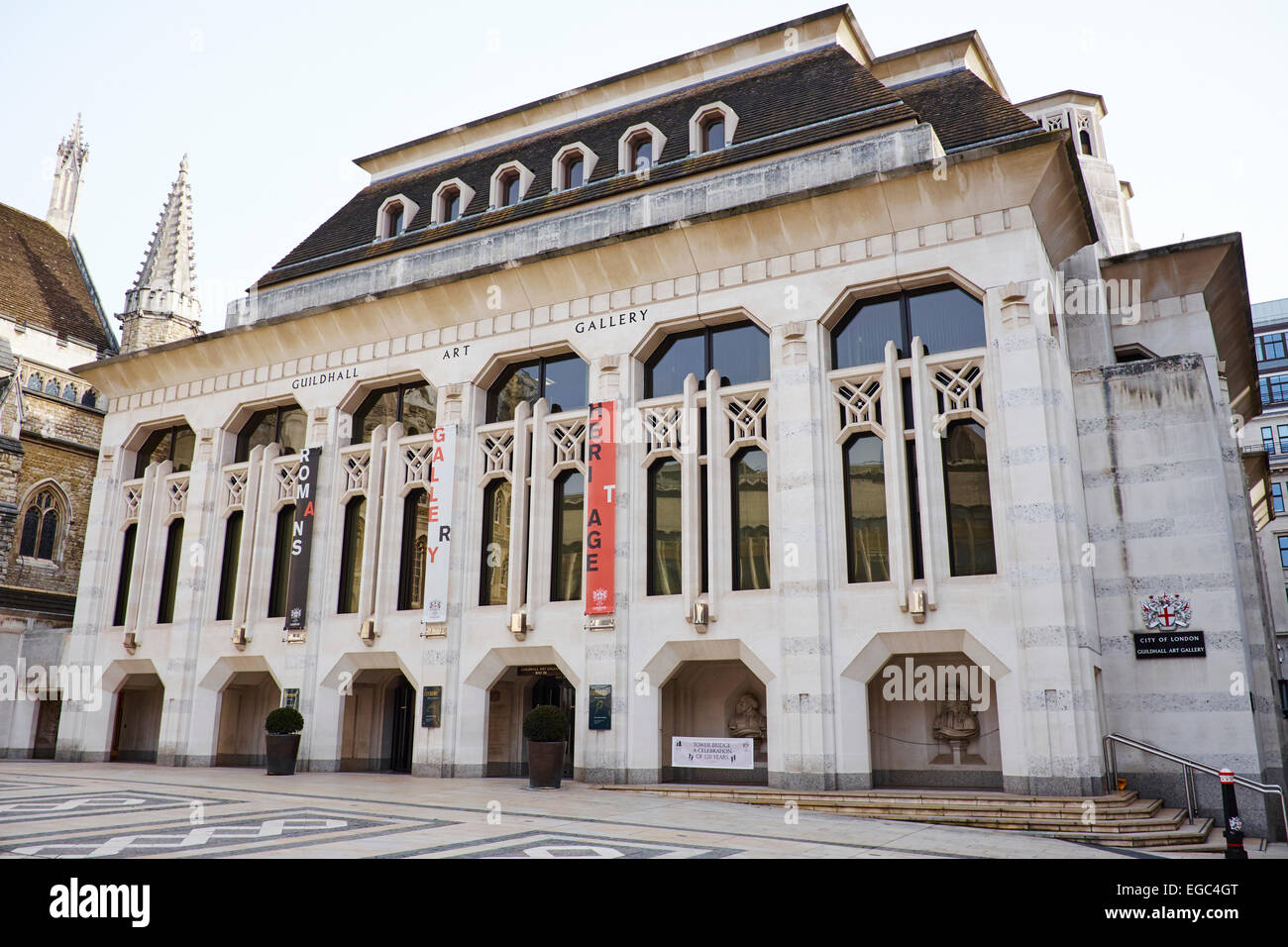 Guildhall Art Gallery Guildhall Courtyard Gresham Street City Of London REGNO UNITO Foto Stock