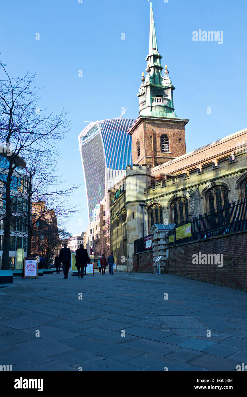 WalkieTalkie iconico Edificio architettonico,con giardini sul tetto e ristoranti, 20 Fenchurch Street, vicino a Torre di Londra,Thames Foto Stock